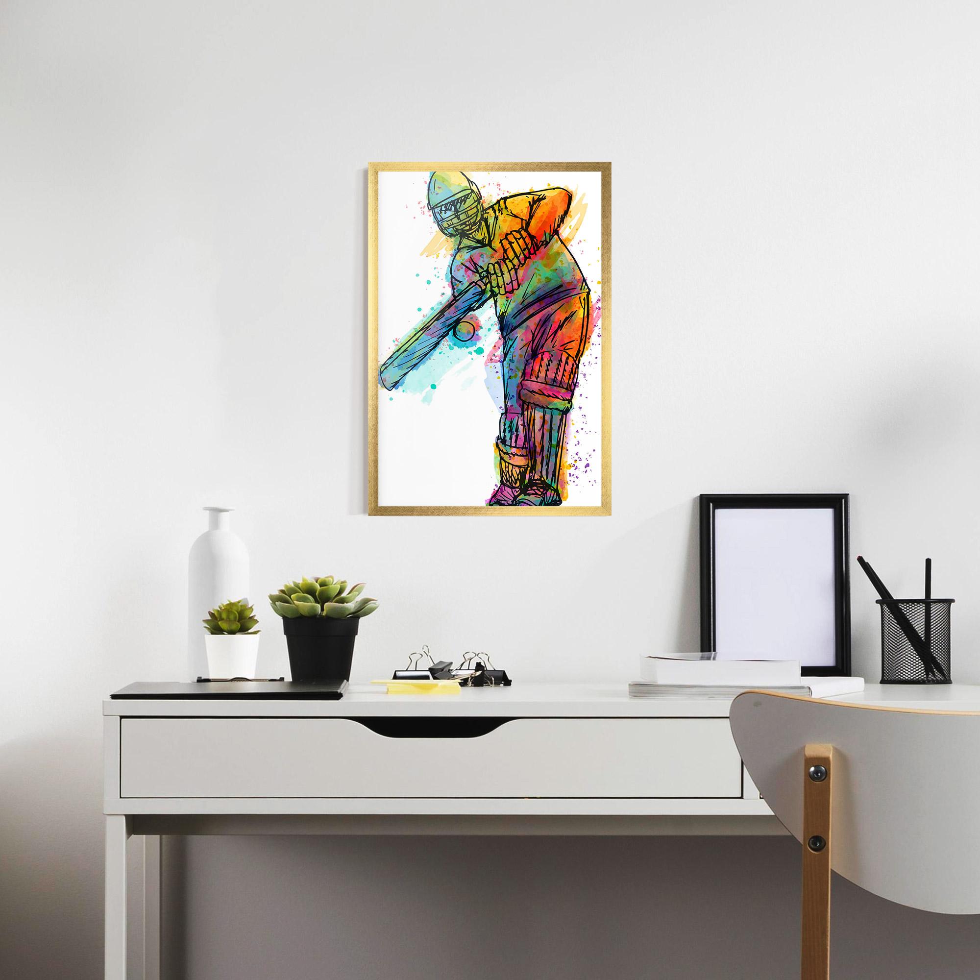 Gerahmte Poster Colorful Baseball Player mockup 7