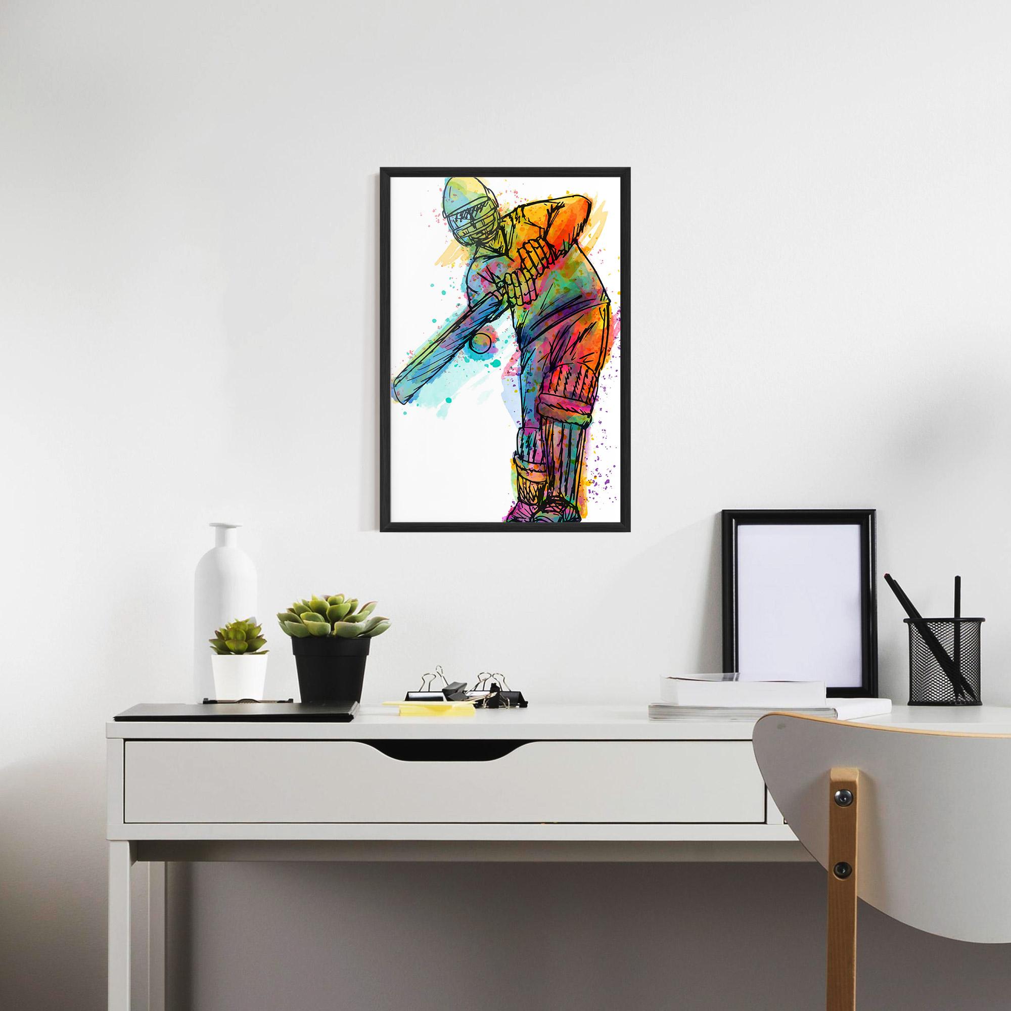 Gerahmte Poster Colorful Baseball Player mockup 7