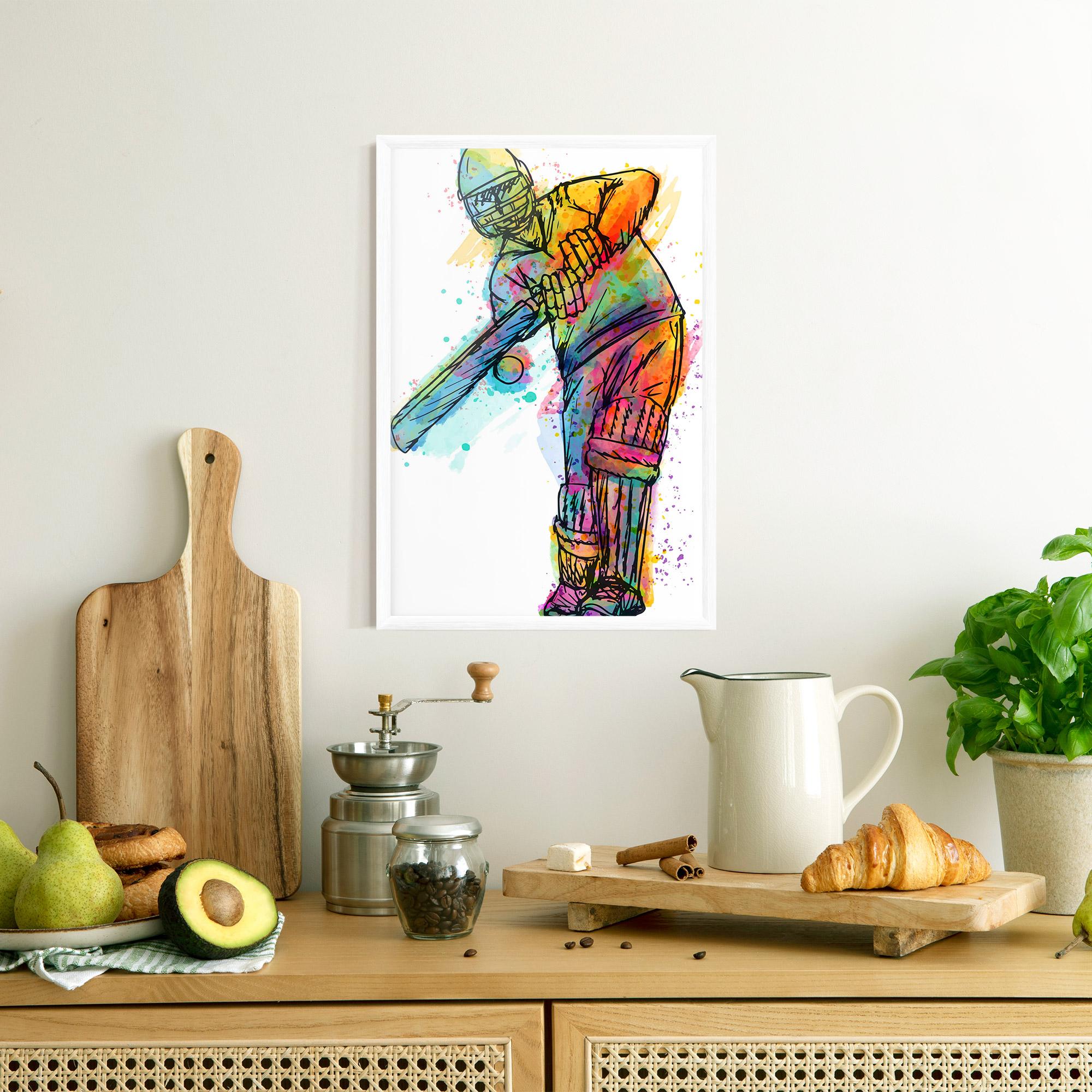 Gerahmte Poster Colorful Baseball Player mockup 8