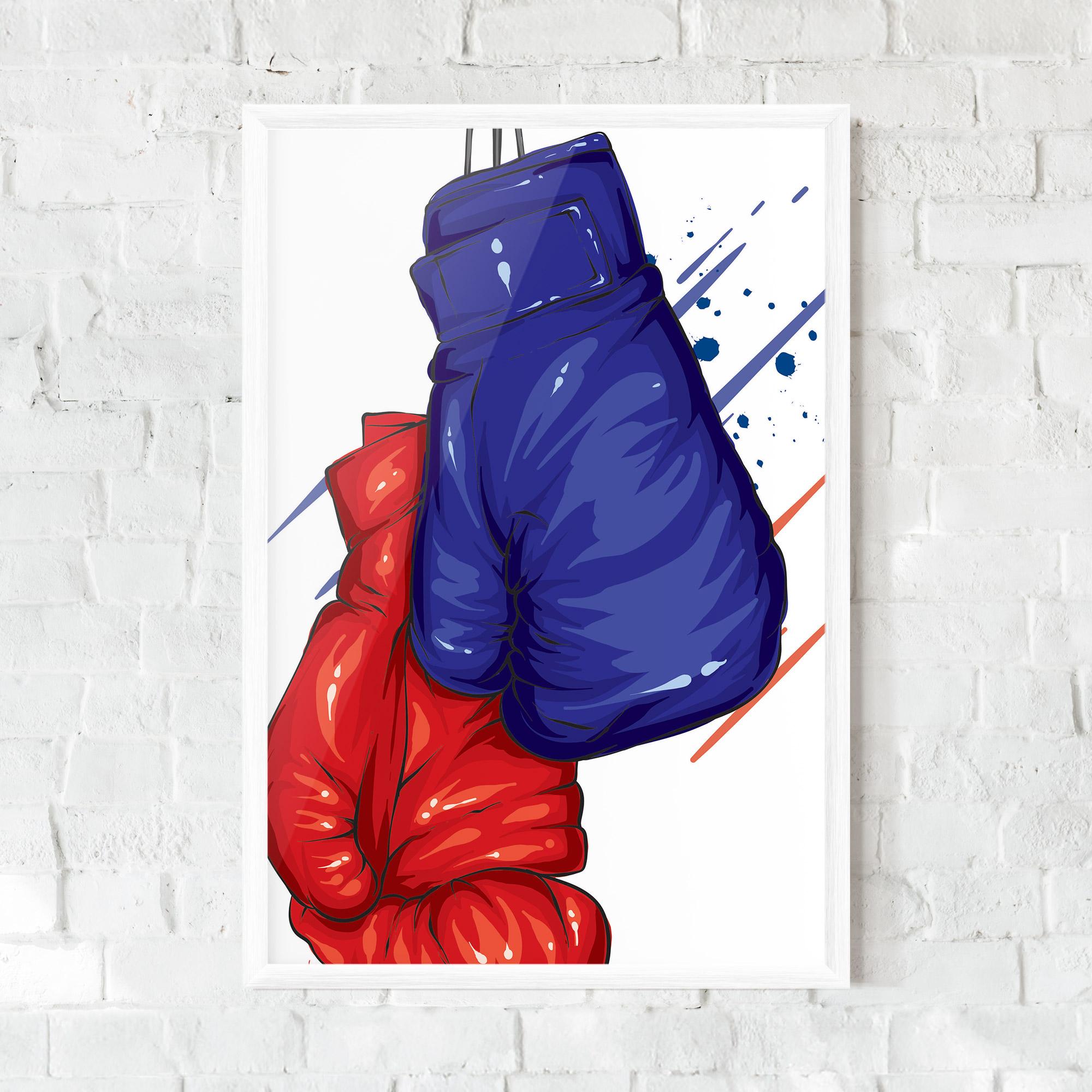 Gerahmte Poster Blue Red Gloves mockup 0