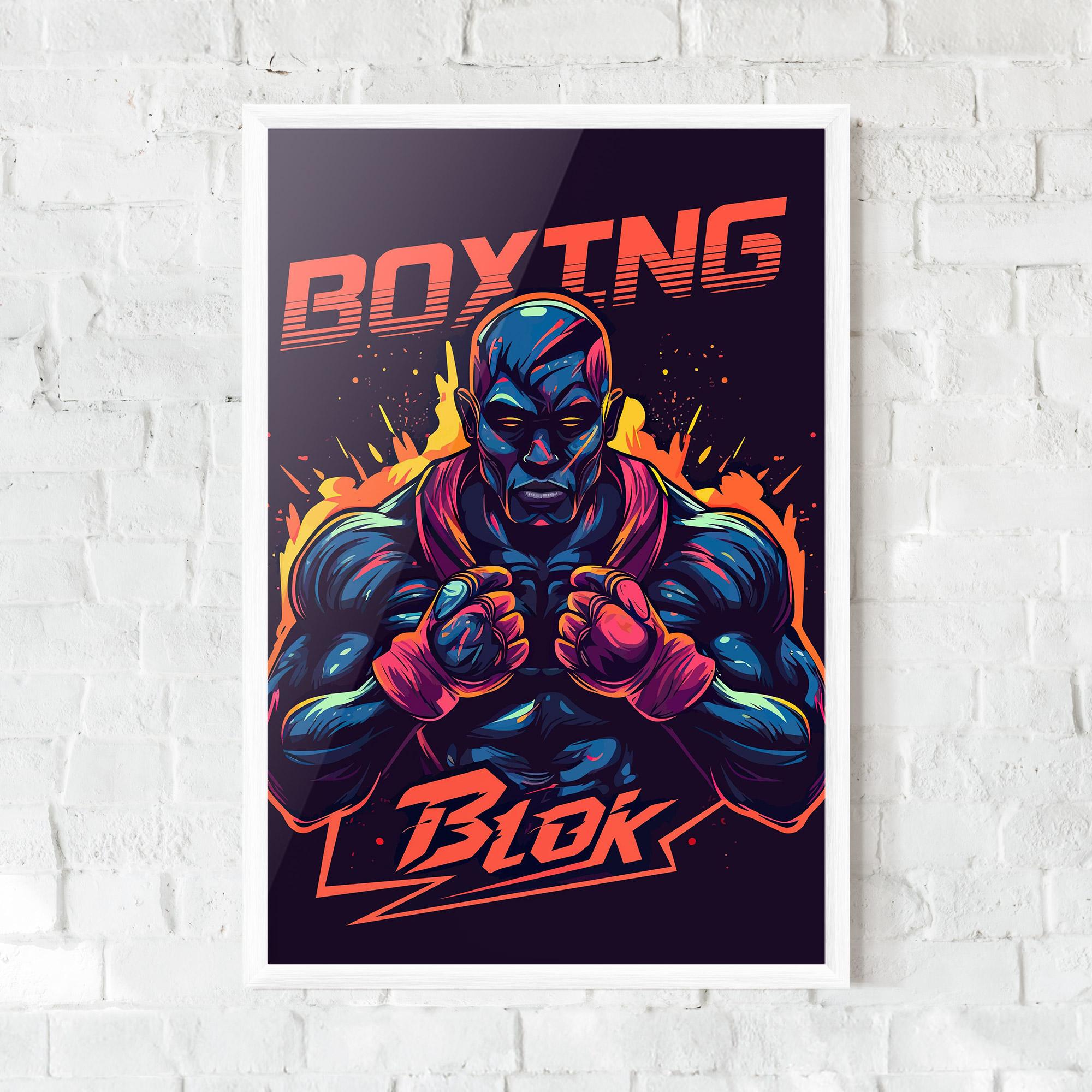 Gerahmte Poster Boxing Blok mockup 0