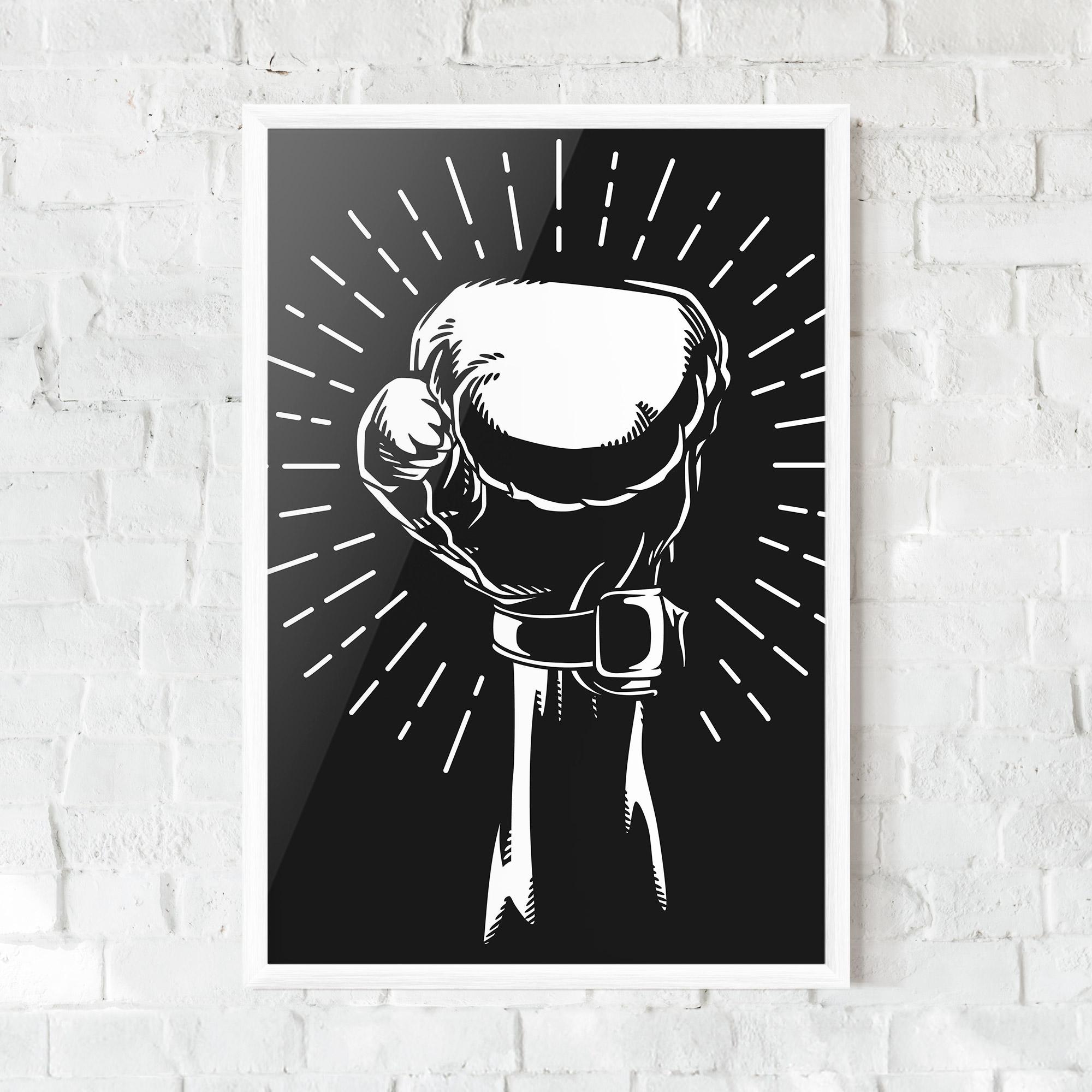 Gerahmte Poster Grey Hand Boxing mockup 0