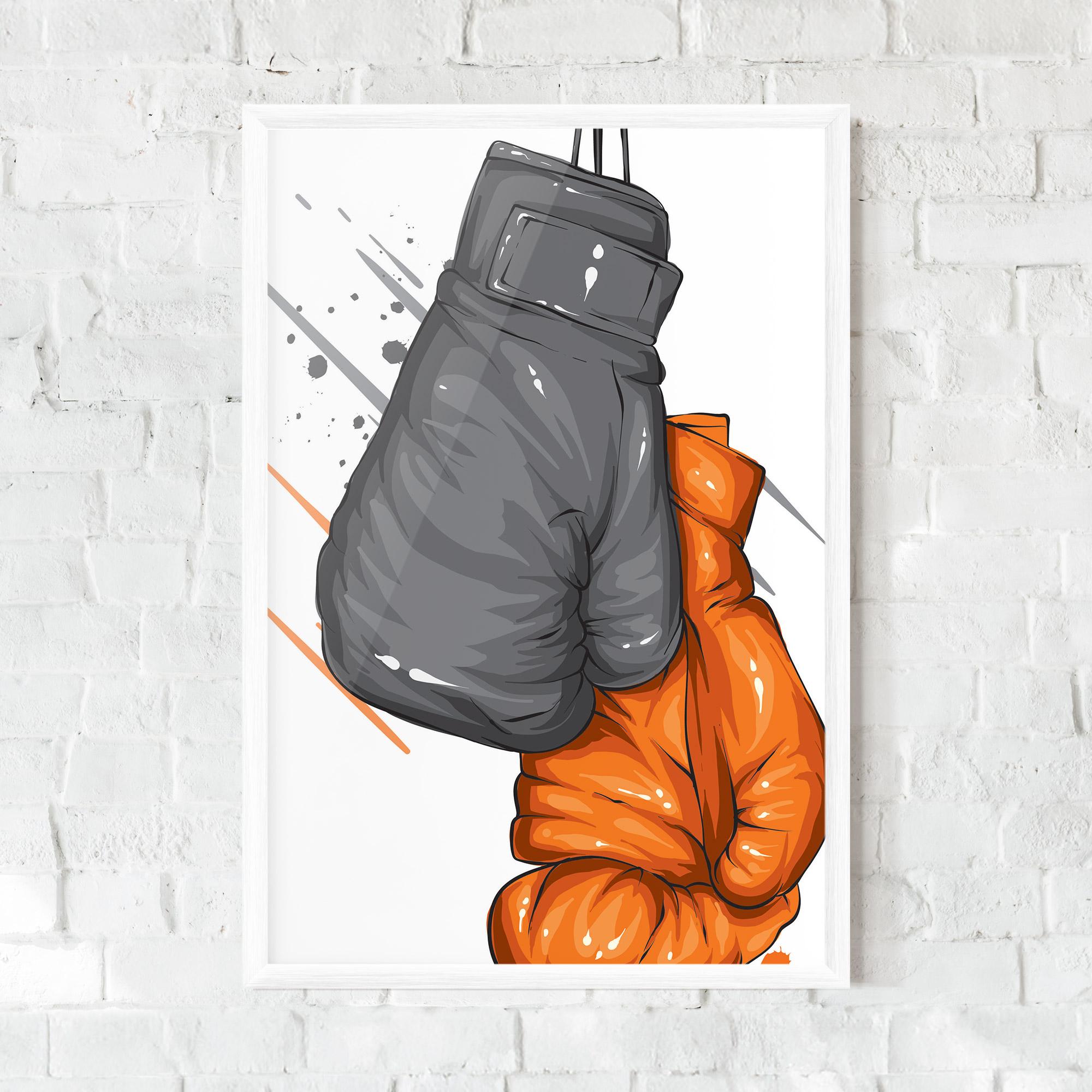 Gerahmte Poster Grey Orange Glove mockup 0