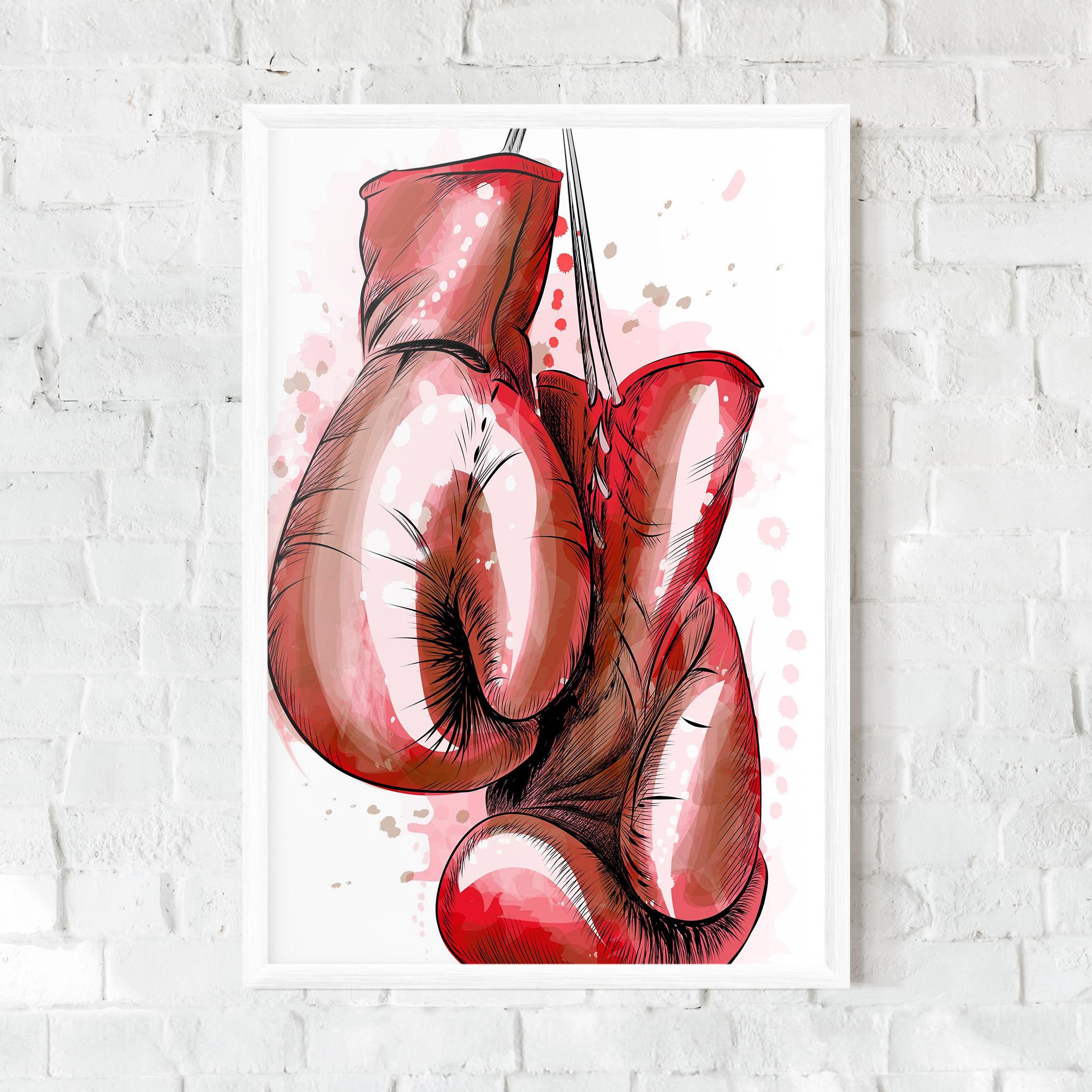 Gerahmte Poster Red Painted Gloves mockup 0