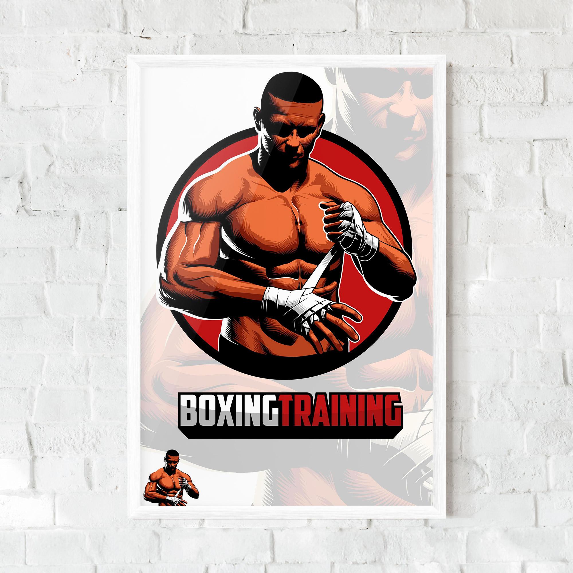 Gerahmte Poster Training Fighter mockup 0
