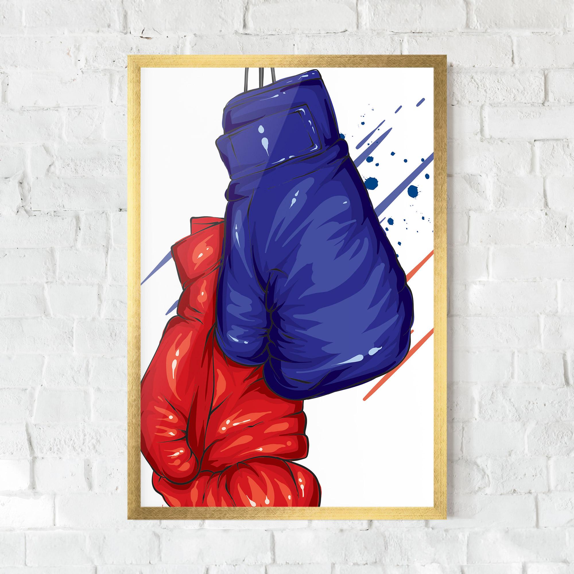 Gerahmte Poster Blue Red Gloves mockup 0