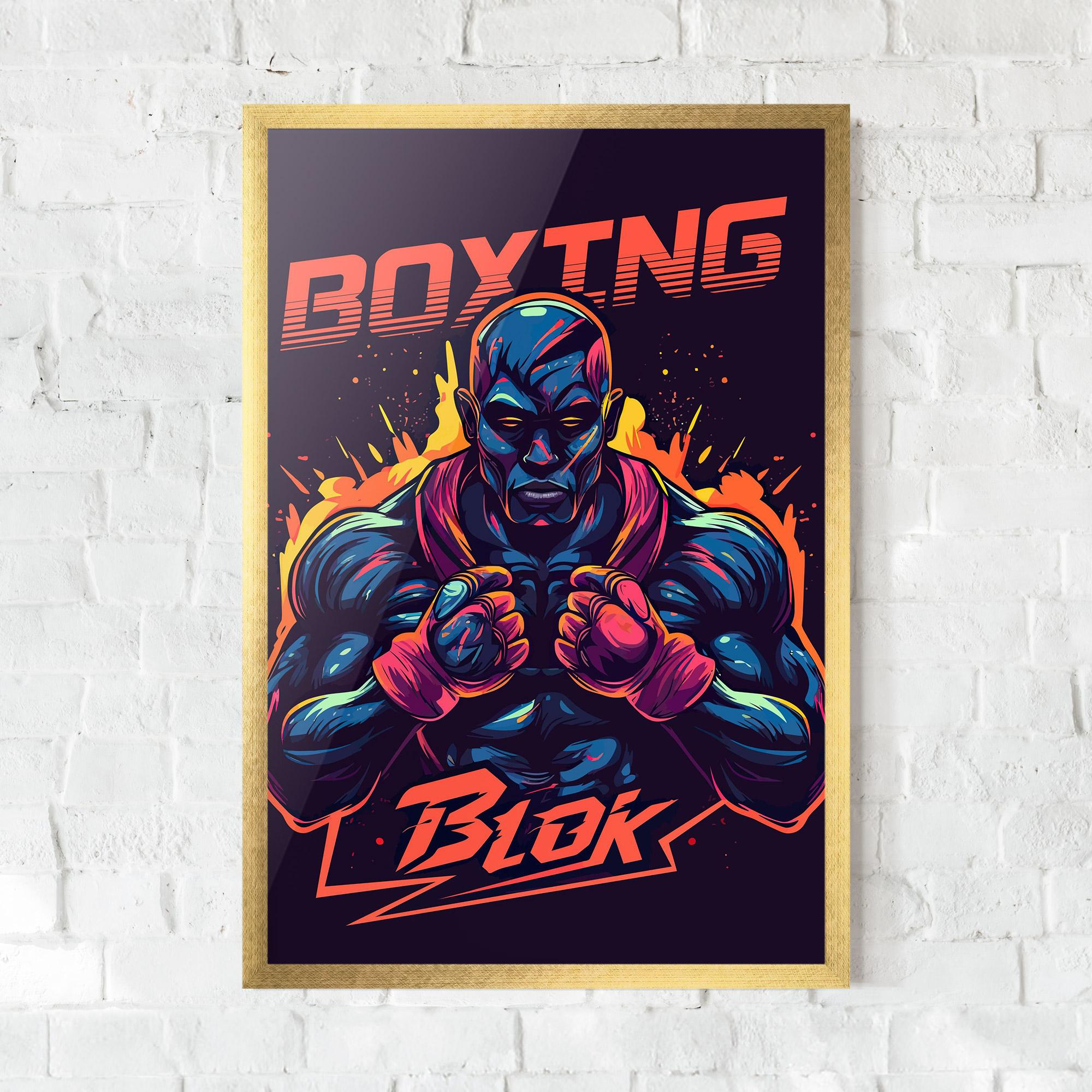 Gerahmte Poster Boxing Blok mockup 0