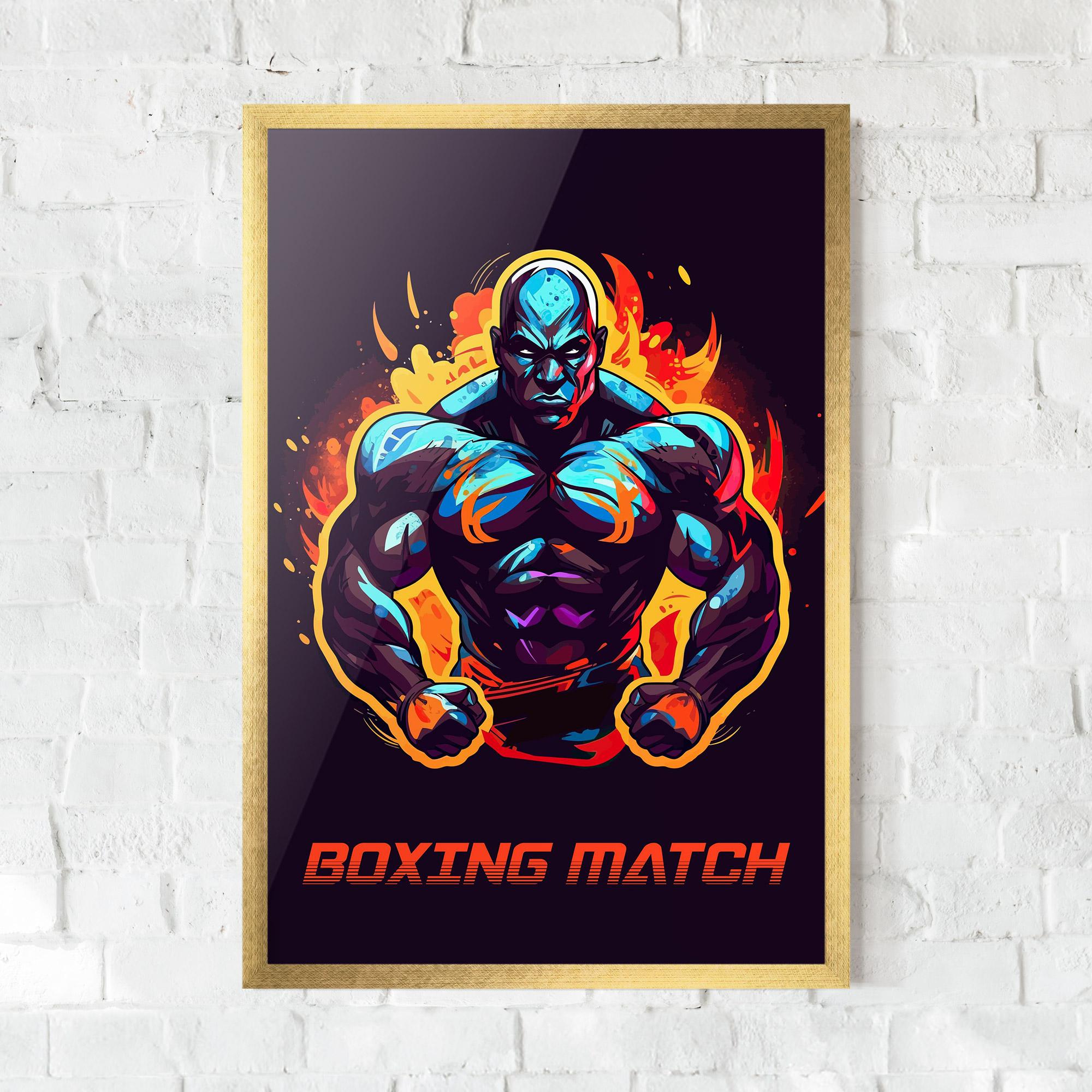 Gerahmte Poster Boxing Strong Match mockup 0