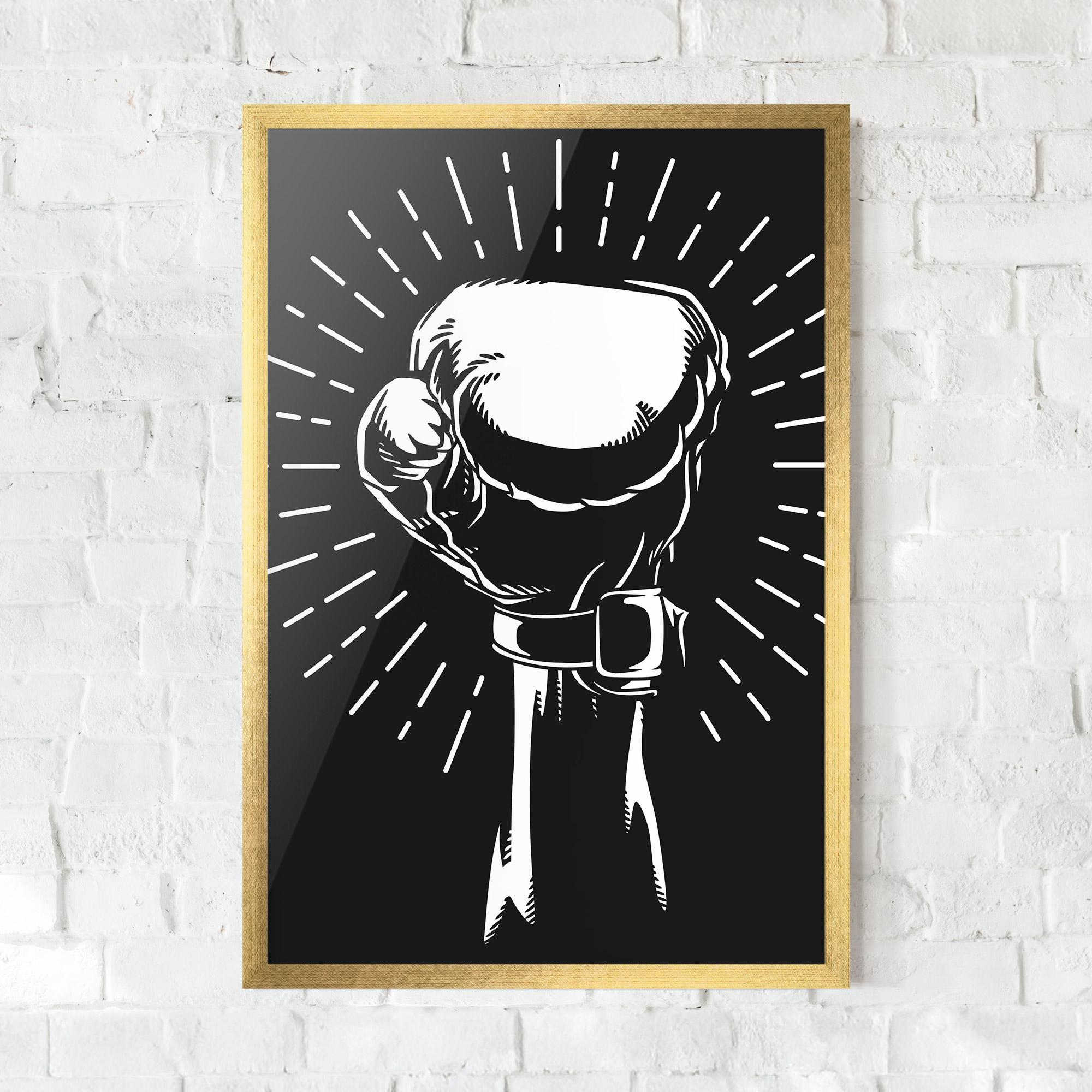 Gerahmte Poster Grey Hand Boxing mockup 0