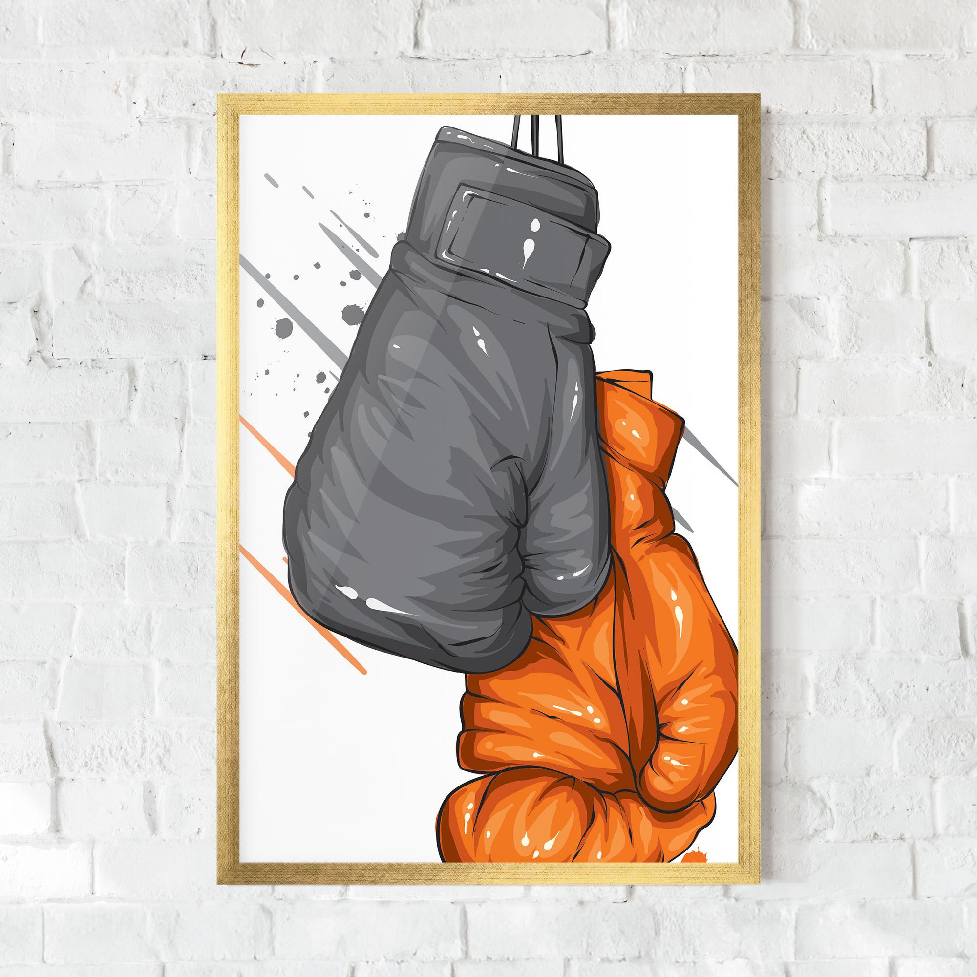 Gerahmte Poster Grey Orange Glove mockup 0