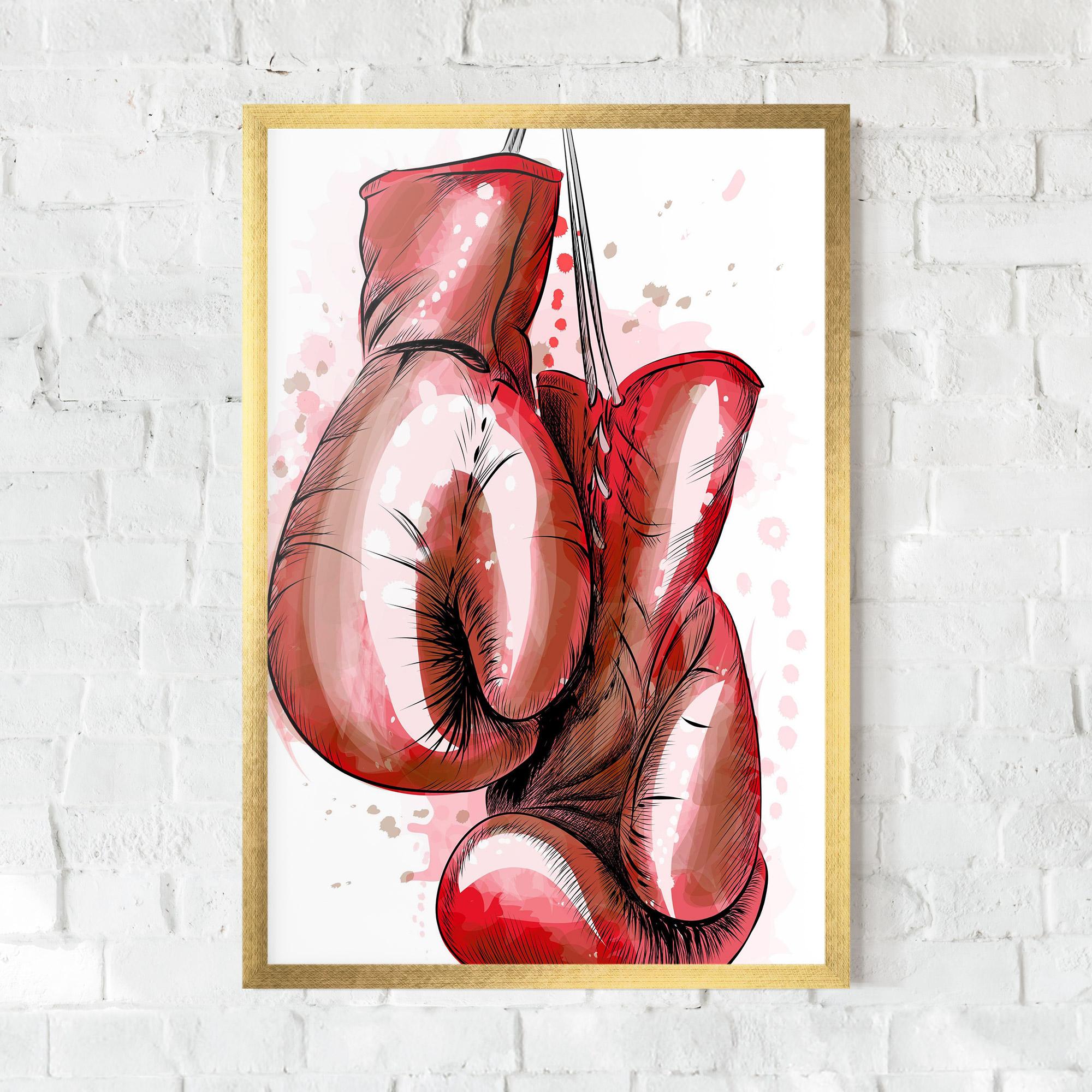 Gerahmte Poster Red Painted Gloves mockup 0