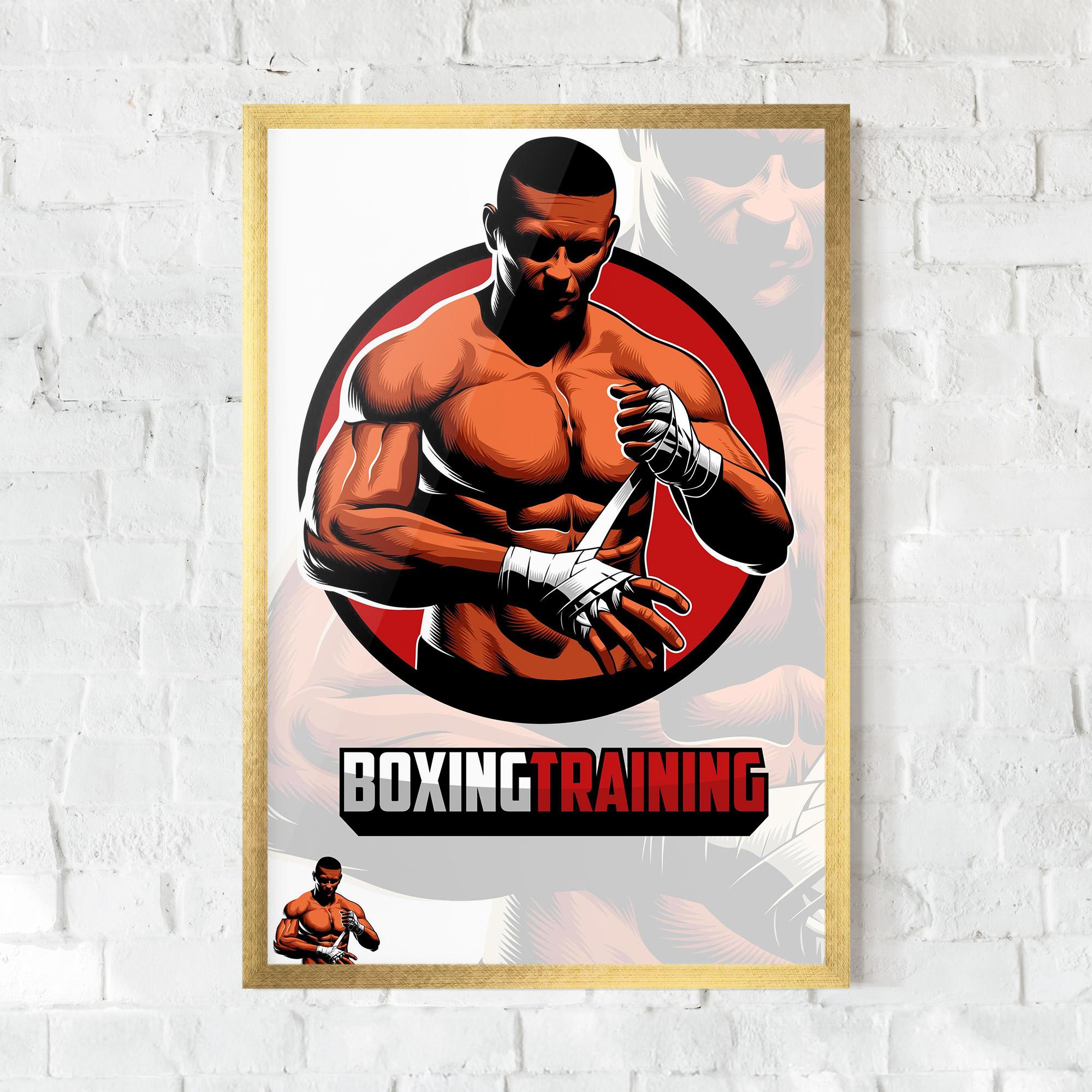 Gerahmte Poster Training Fighter mockup 0