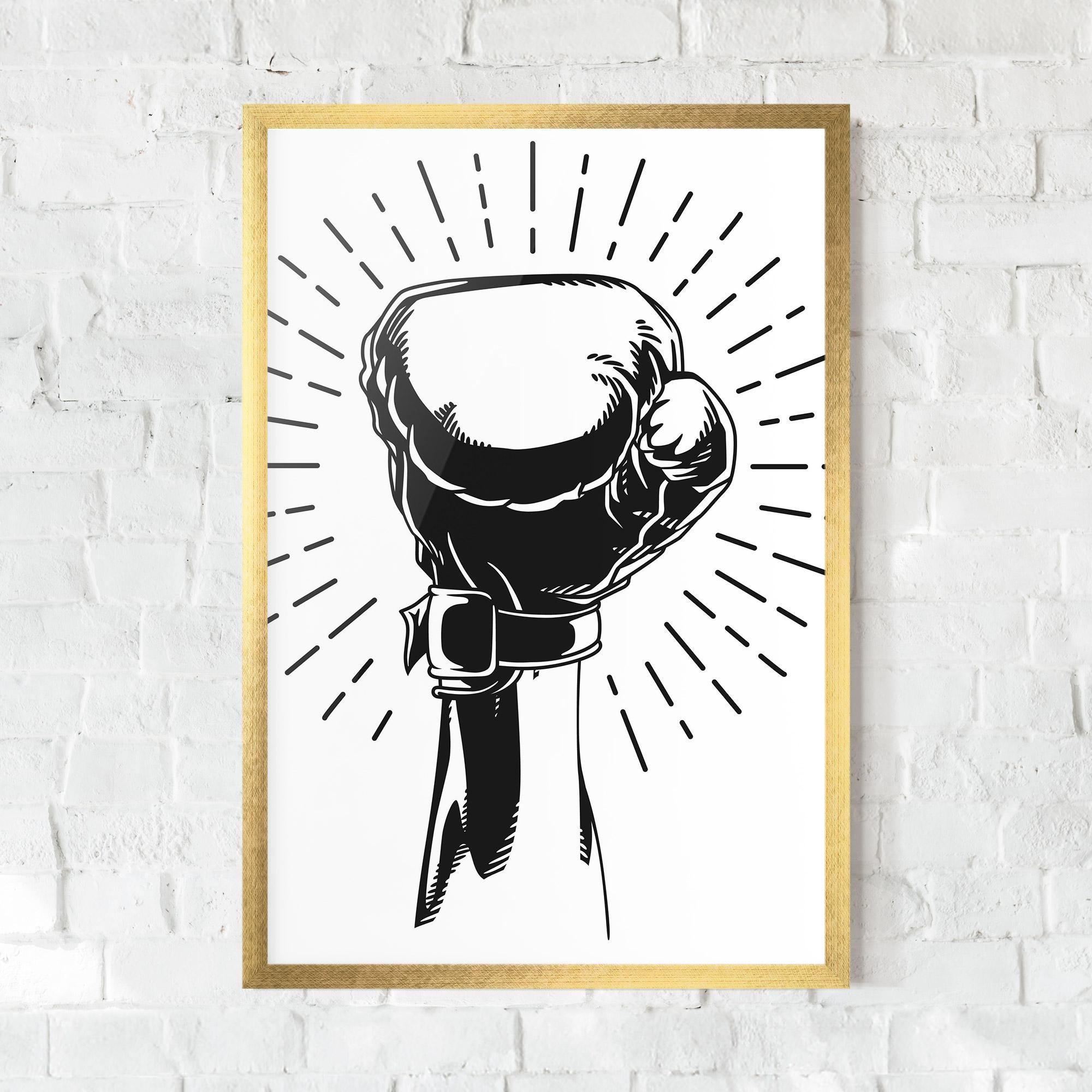 Gerahmte Poster White Hand Boxing mockup 0