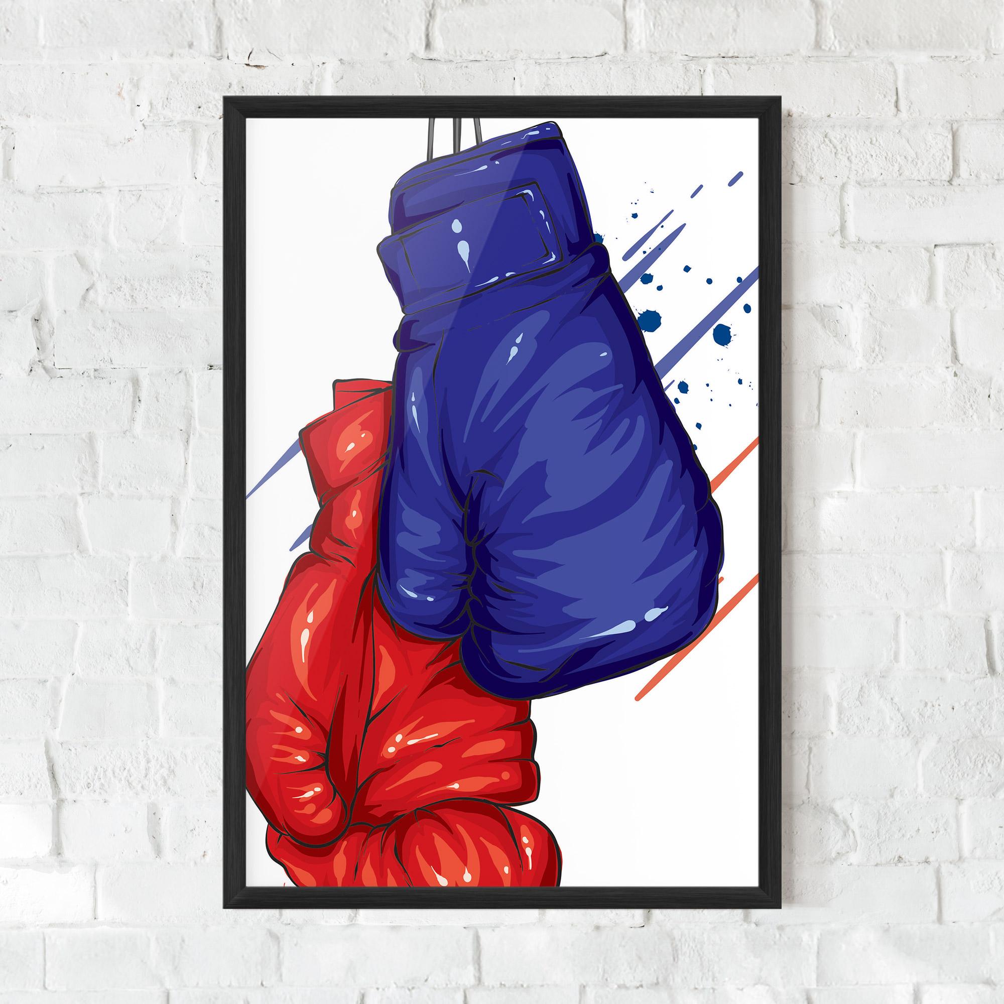Gerahmte Poster Blue Red Gloves mockup 0