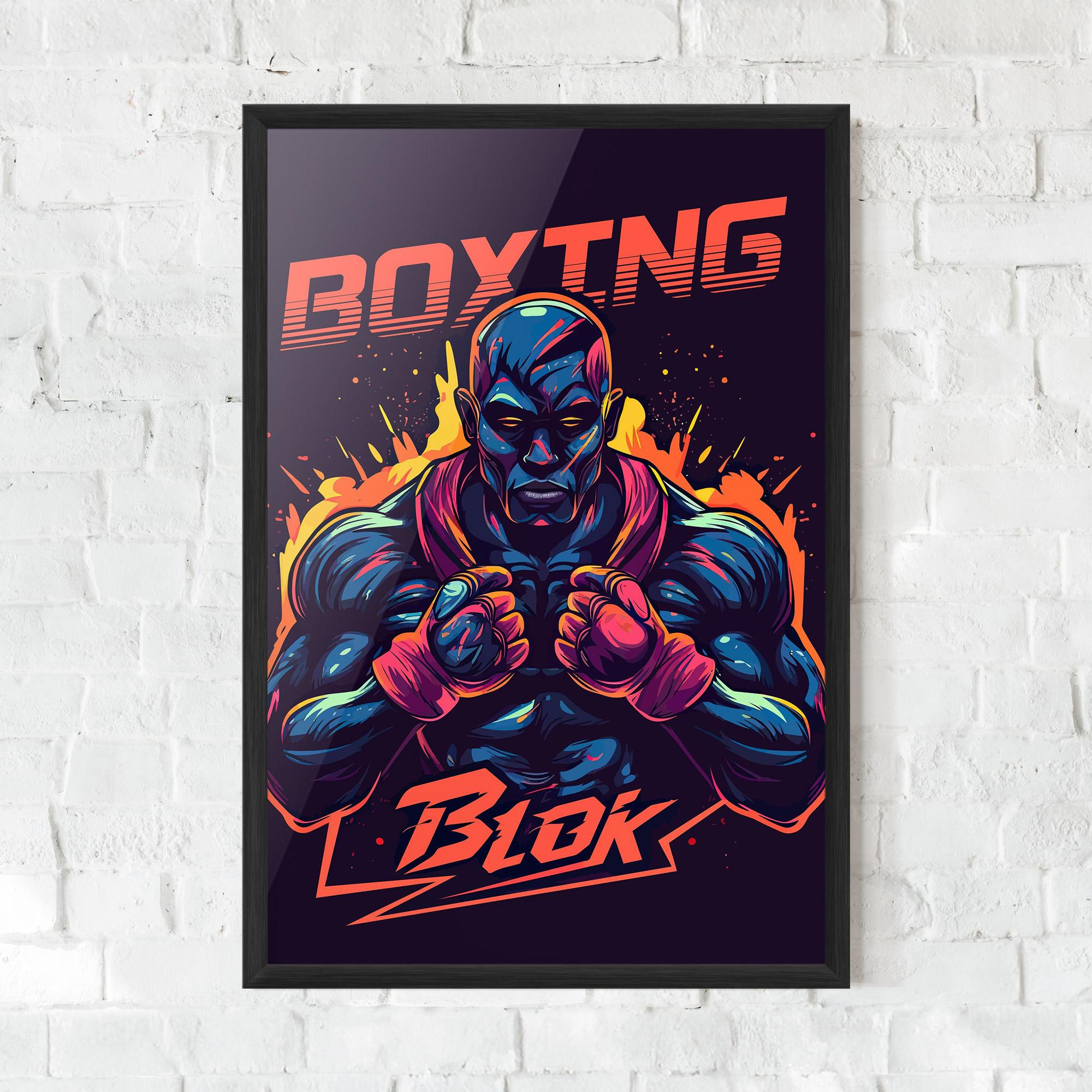 Gerahmte Poster Boxing Blok mockup 0