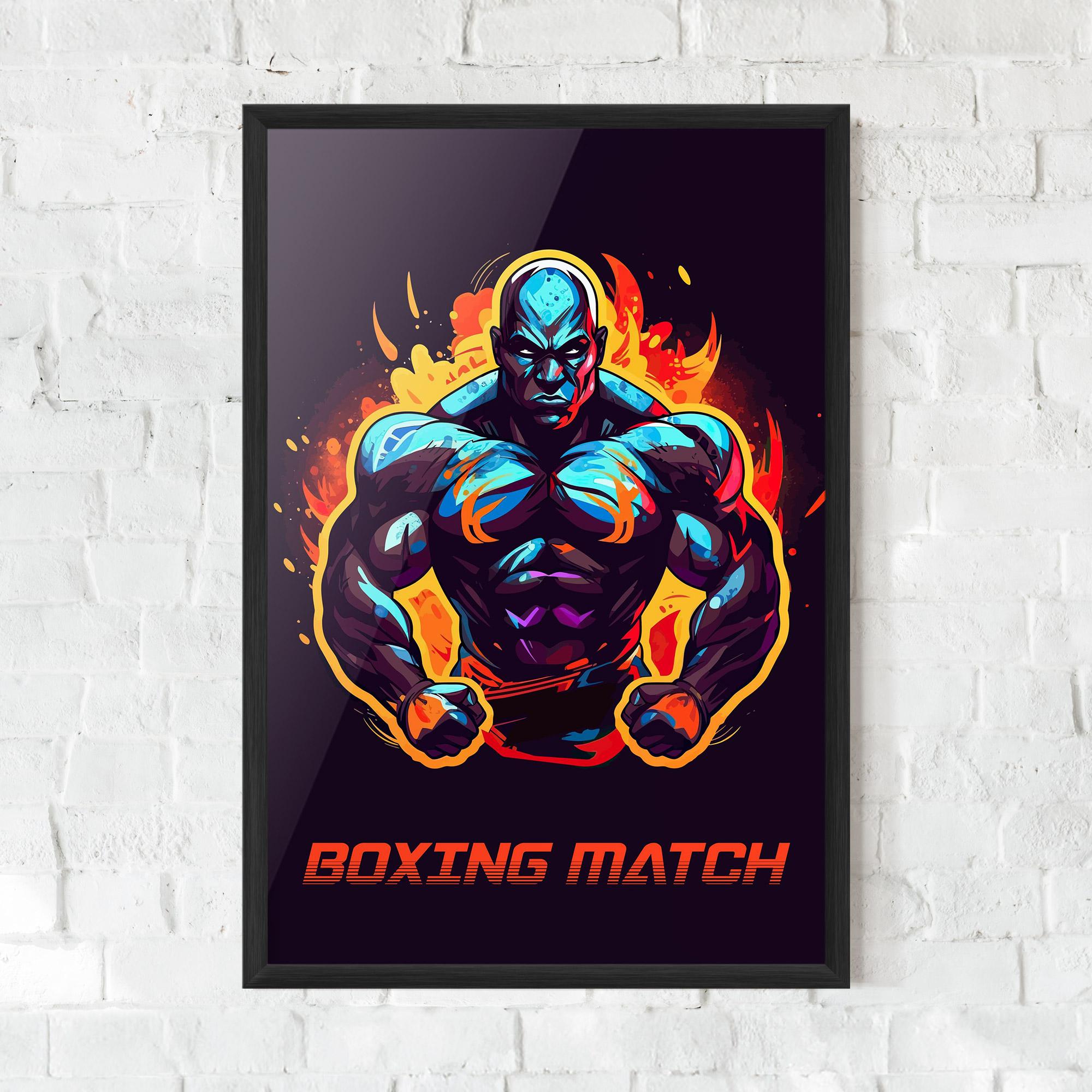Gerahmte Poster Boxing Strong Match mockup 0