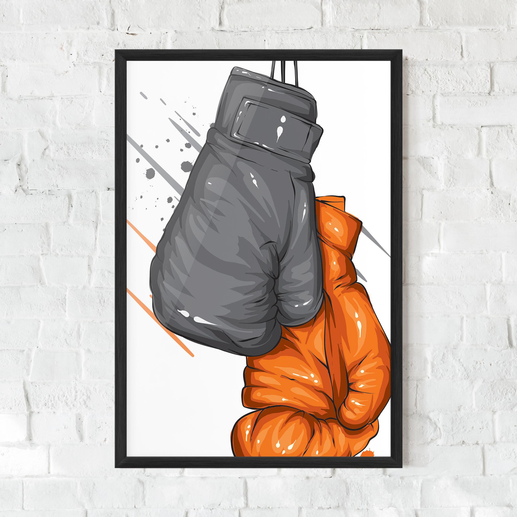 Gerahmte Poster Grey Orange Glove mockup 0