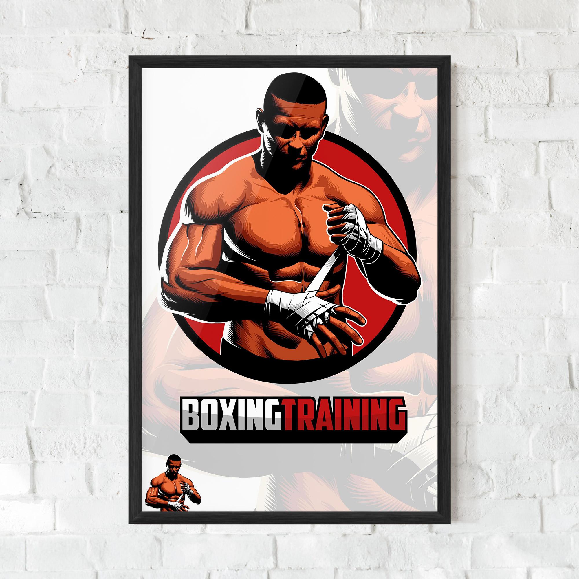 Gerahmte Poster Training Fighter mockup 0