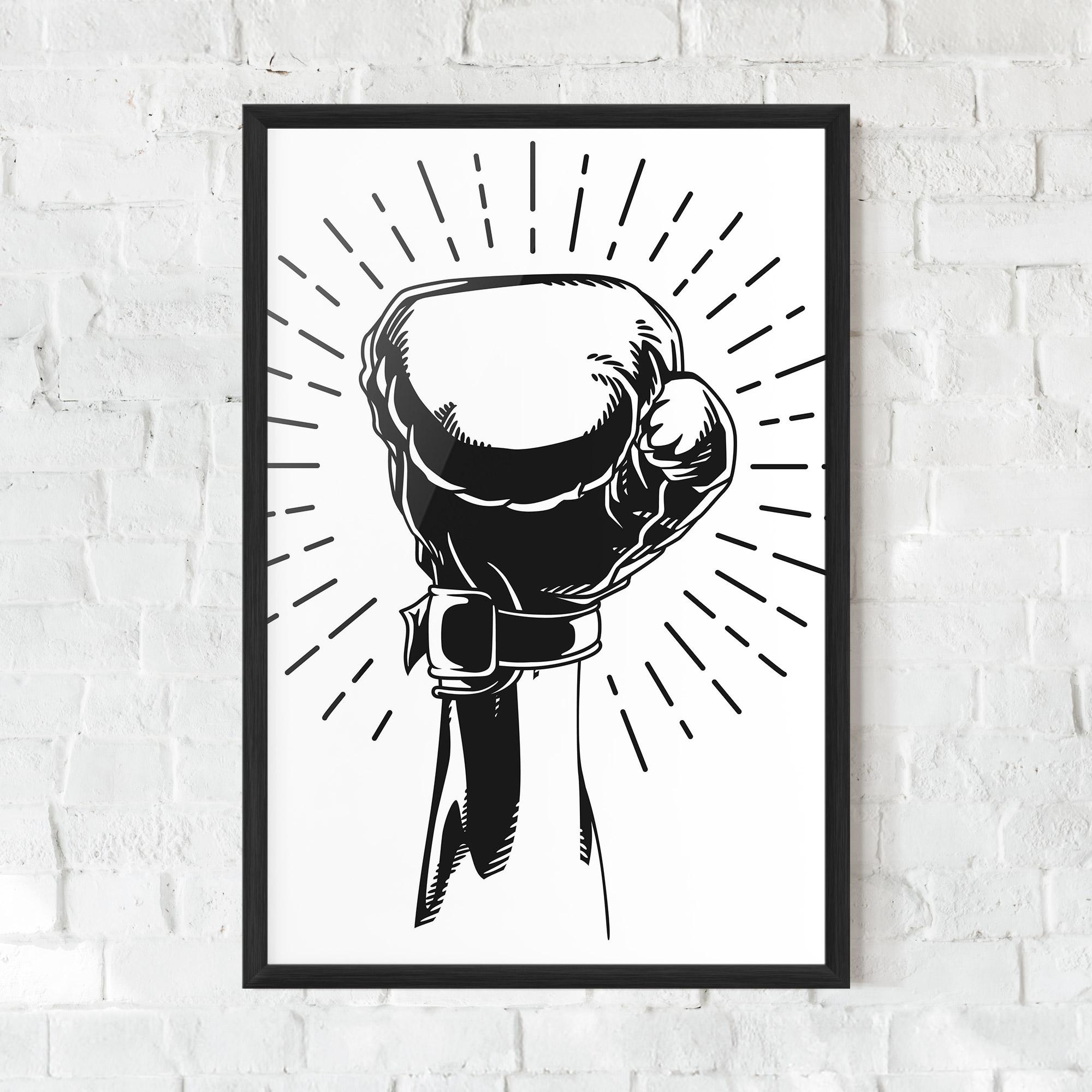 Gerahmte Poster White Hand Boxing mockup 0