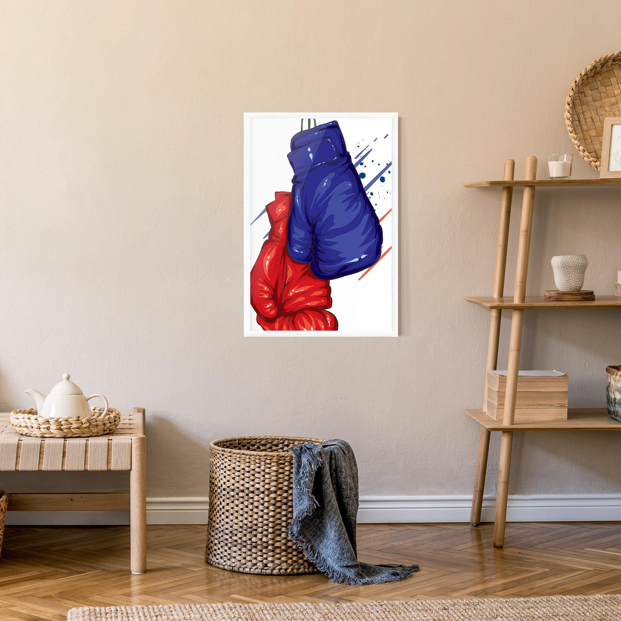 Gerahmte Poster Blue Red Gloves mockup 9