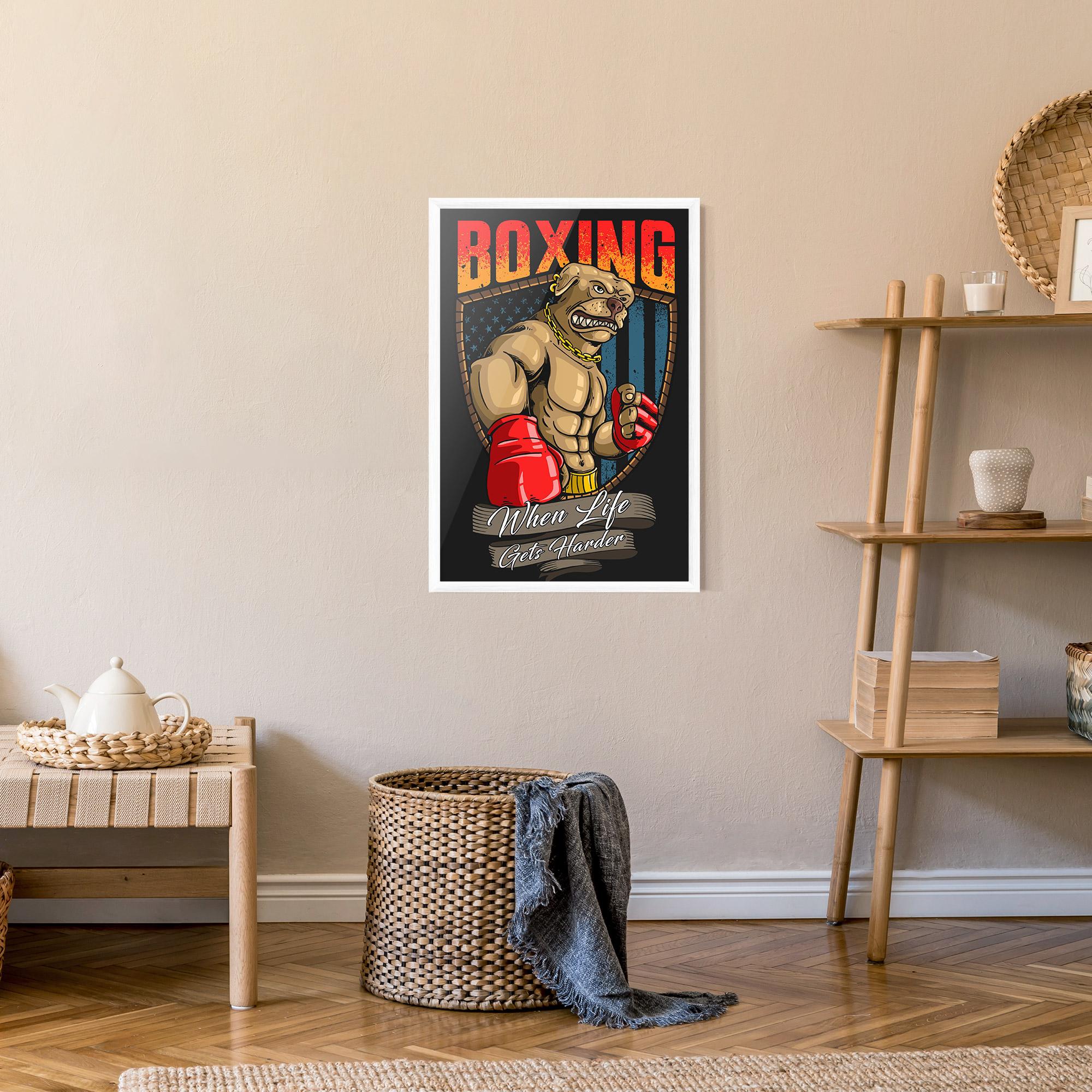 Gerahmte Poster Pitbull Boxer mockup 9