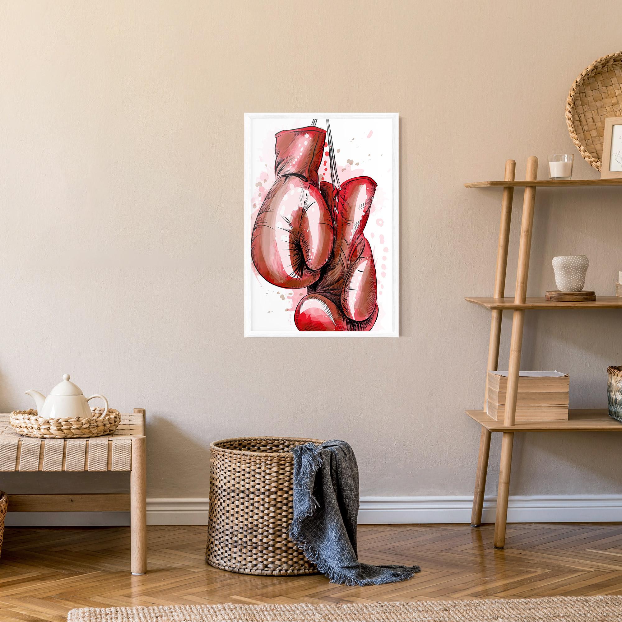 Gerahmte Poster Red Painted Gloves mockup 9