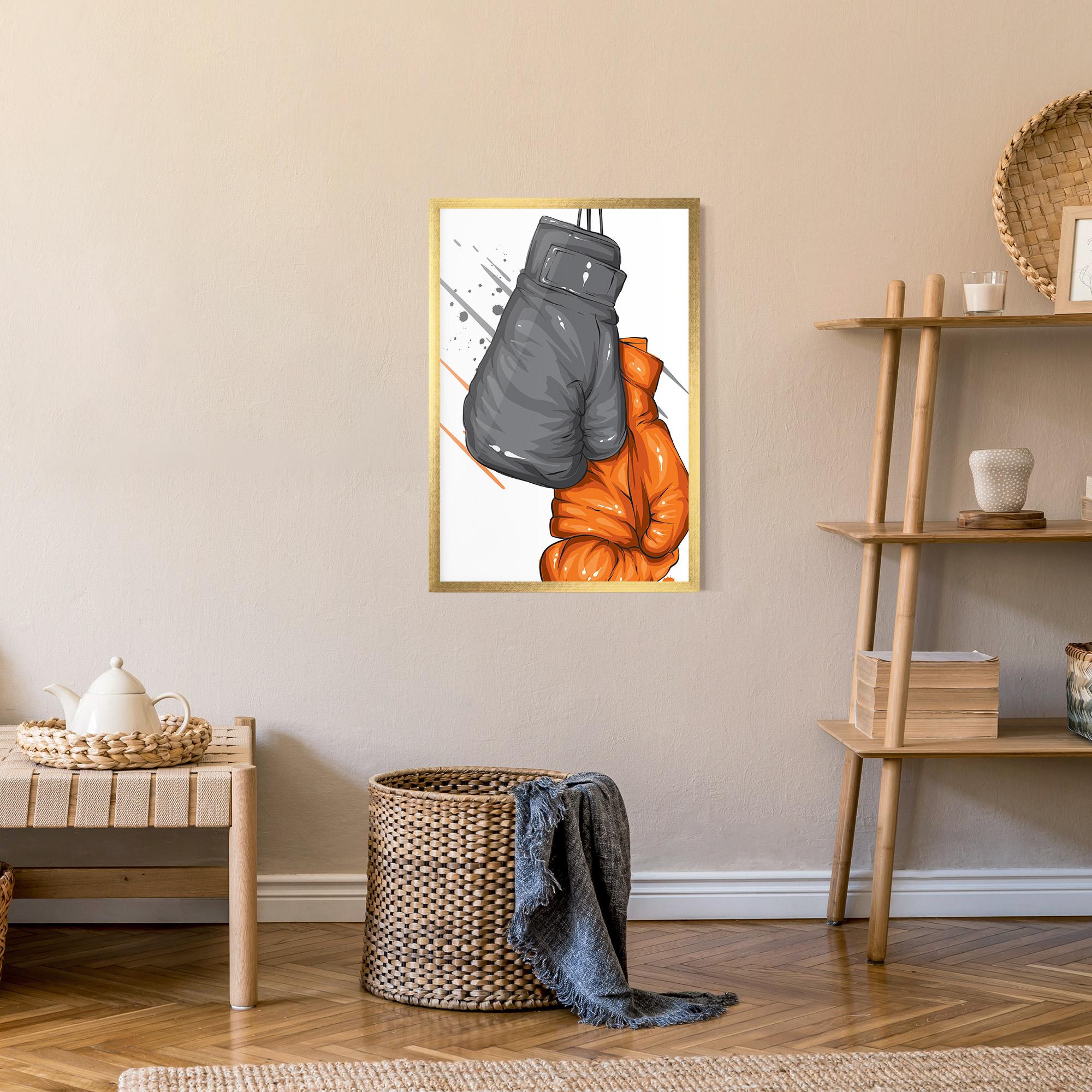 Gerahmte Poster Grey Orange Glove mockup 9