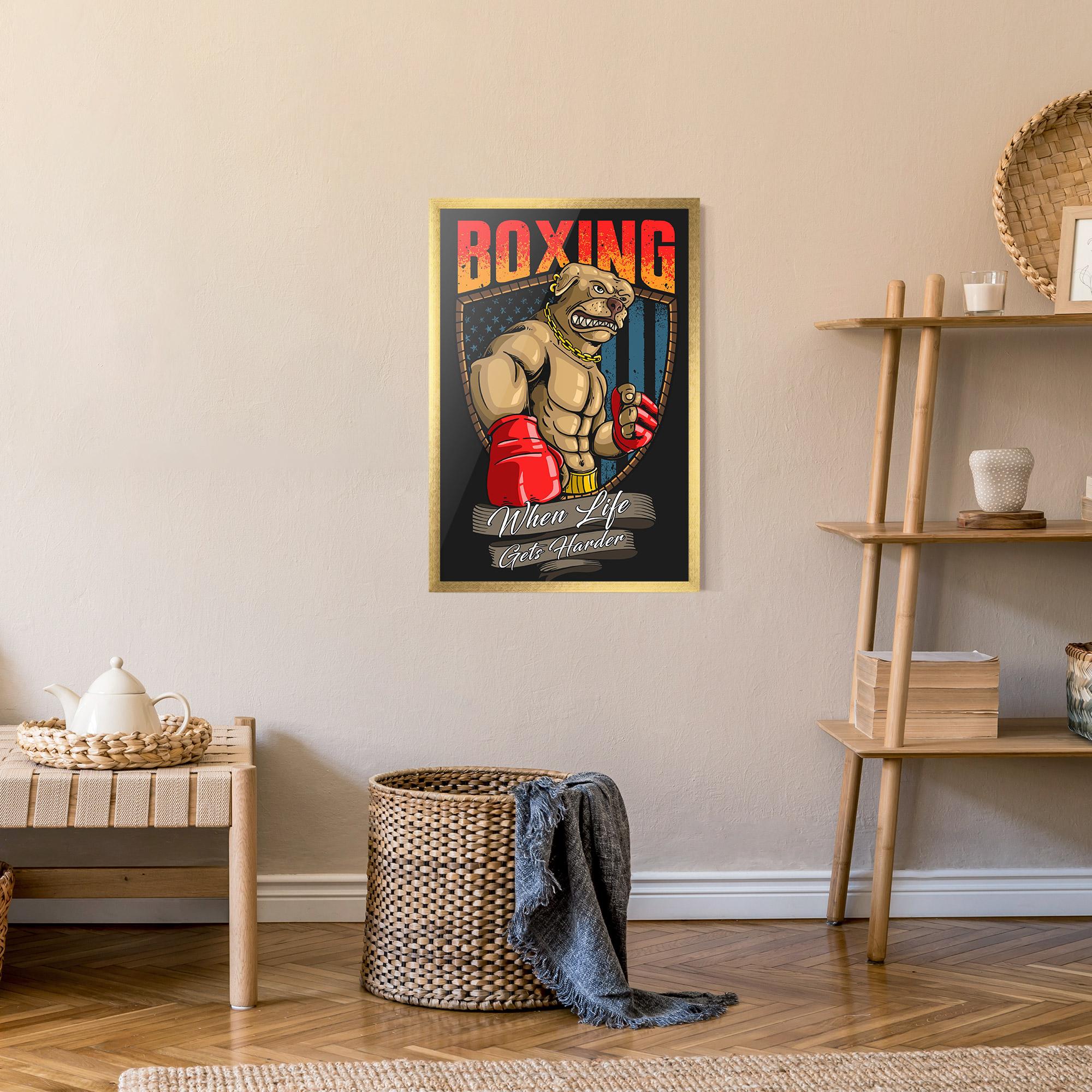 Gerahmte Poster Pitbull Boxer mockup 9