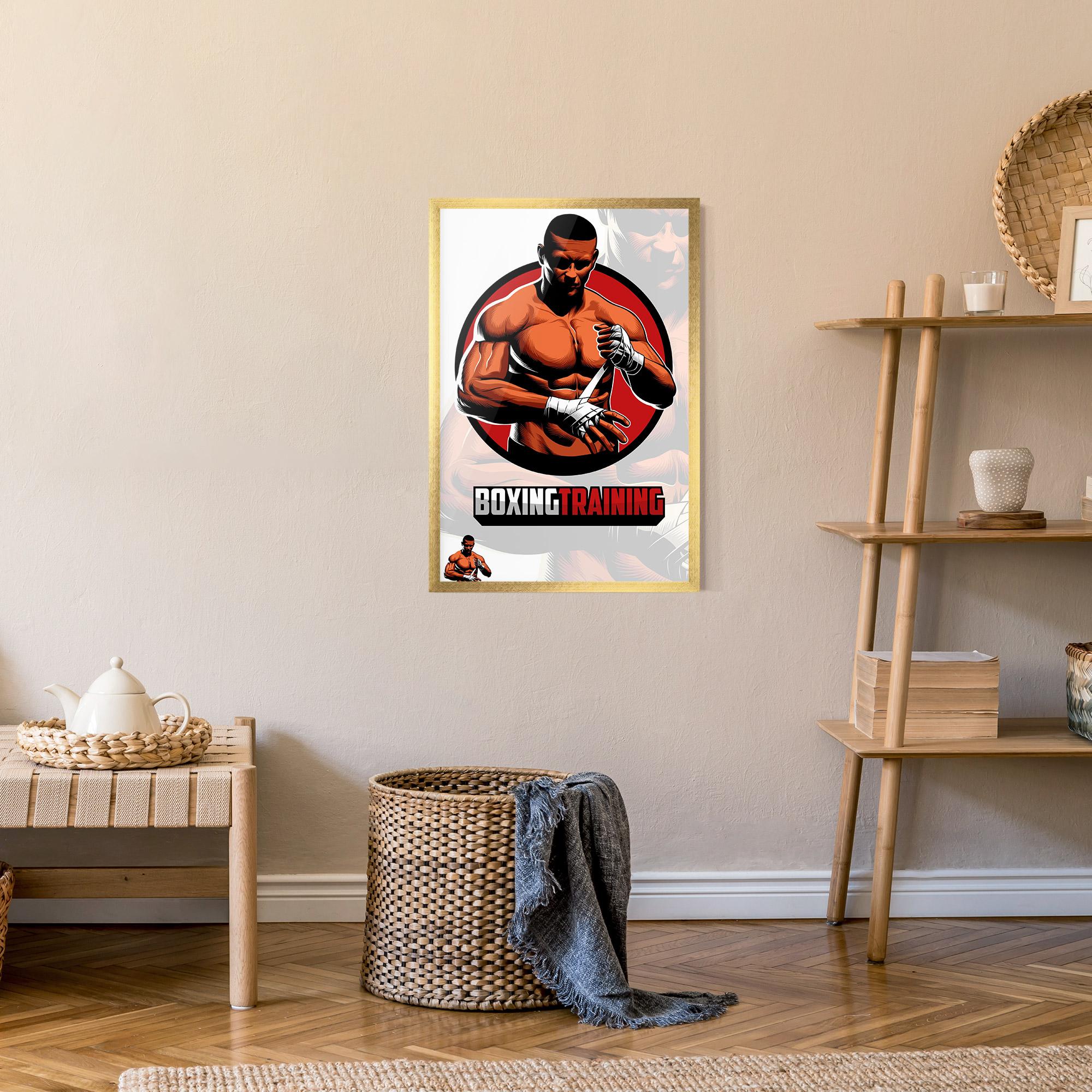 Gerahmte Poster Training Fighter mockup 9
