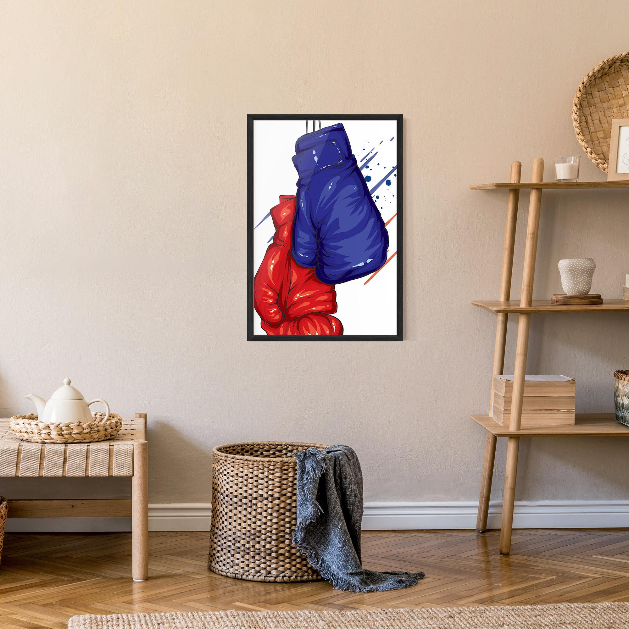Gerahmte Poster Blue Red Gloves mockup 9