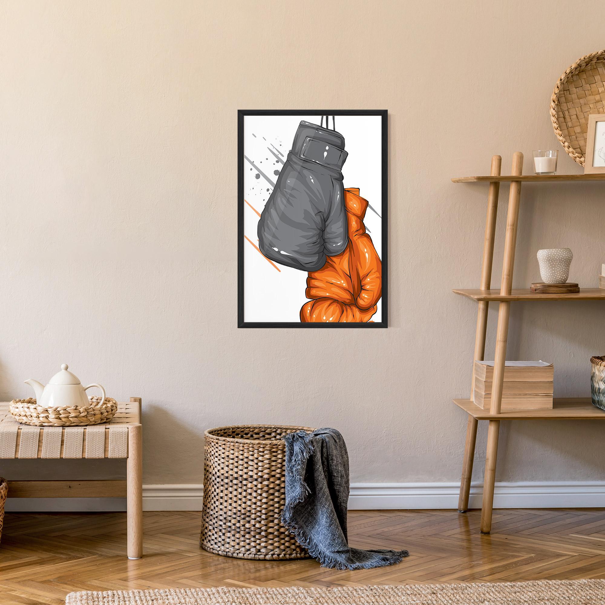 Gerahmte Poster Grey Orange Glove mockup 9