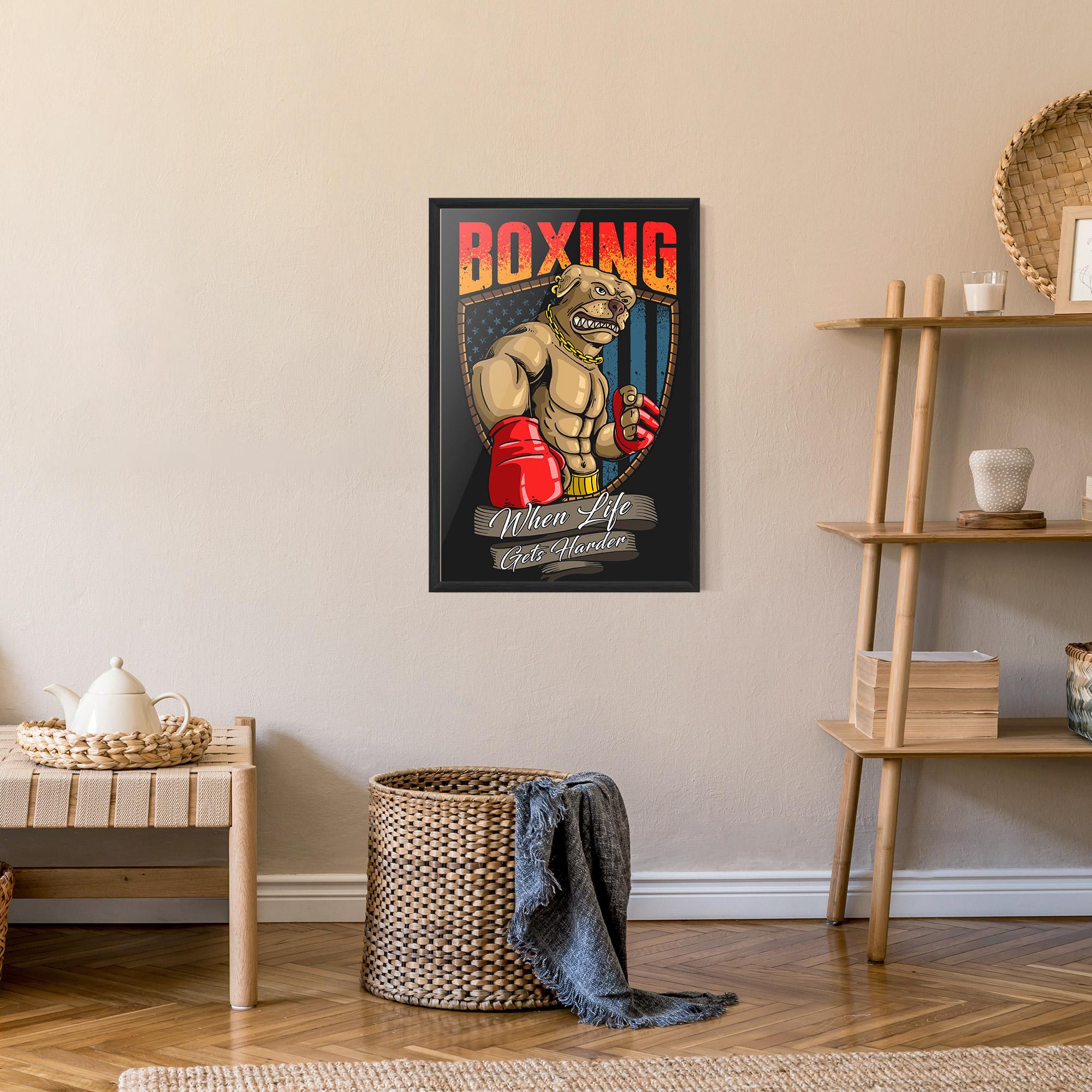 Gerahmte Poster Pitbull Boxer mockup 9