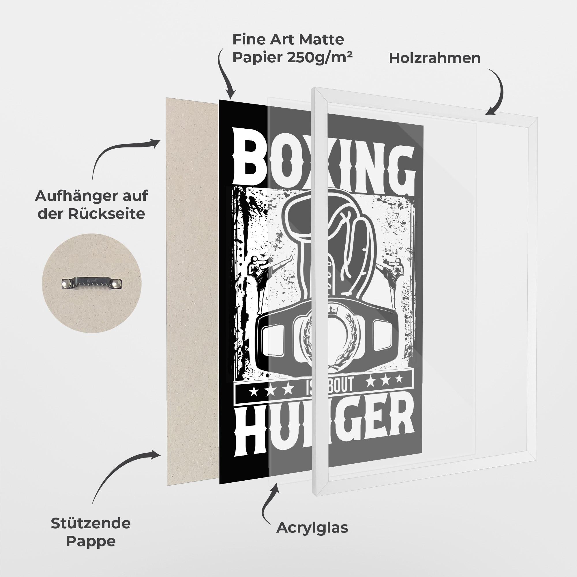 Gerahmte Poster Boxing Hunger mockup 1