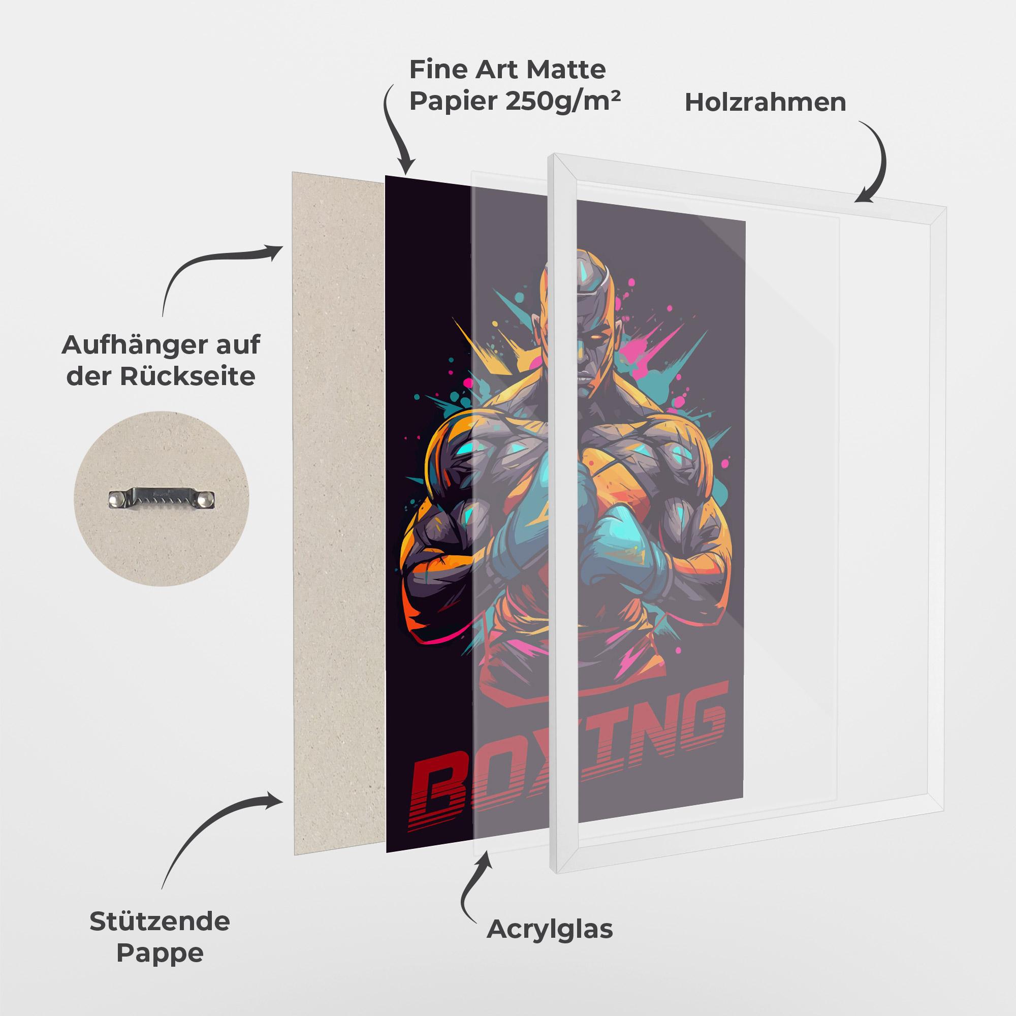 Gerahmte Poster Boxing Strong mockup 1