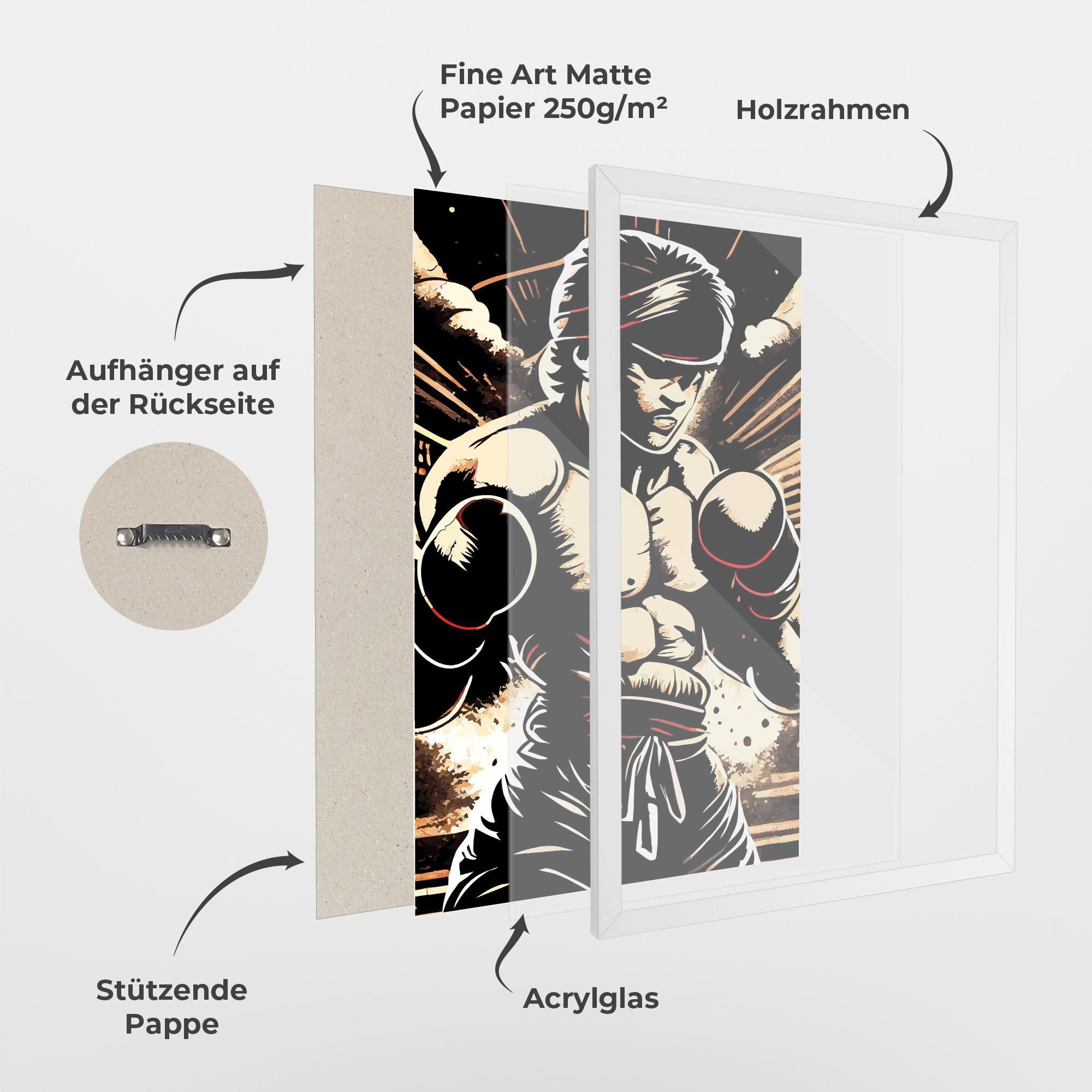 Gerahmte Poster Boxing Video Game mockup 1