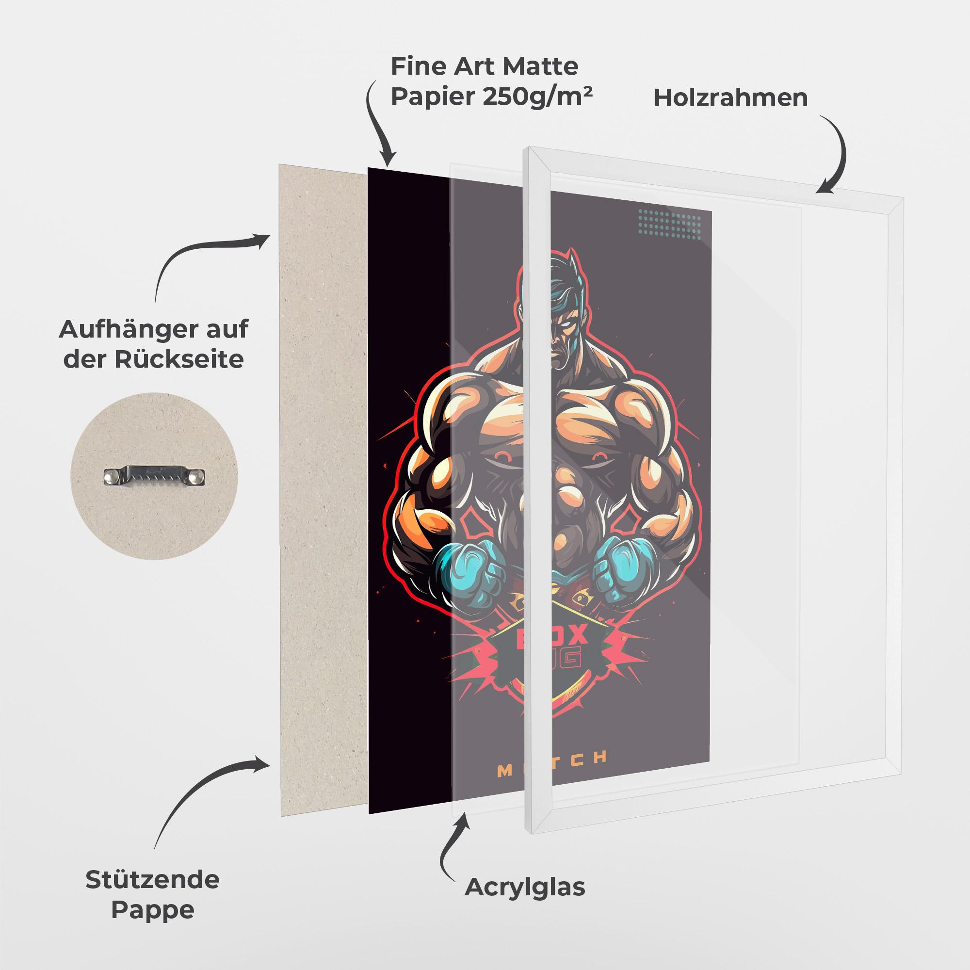 Gerahmte Poster Light Blue Gloves mockup 1