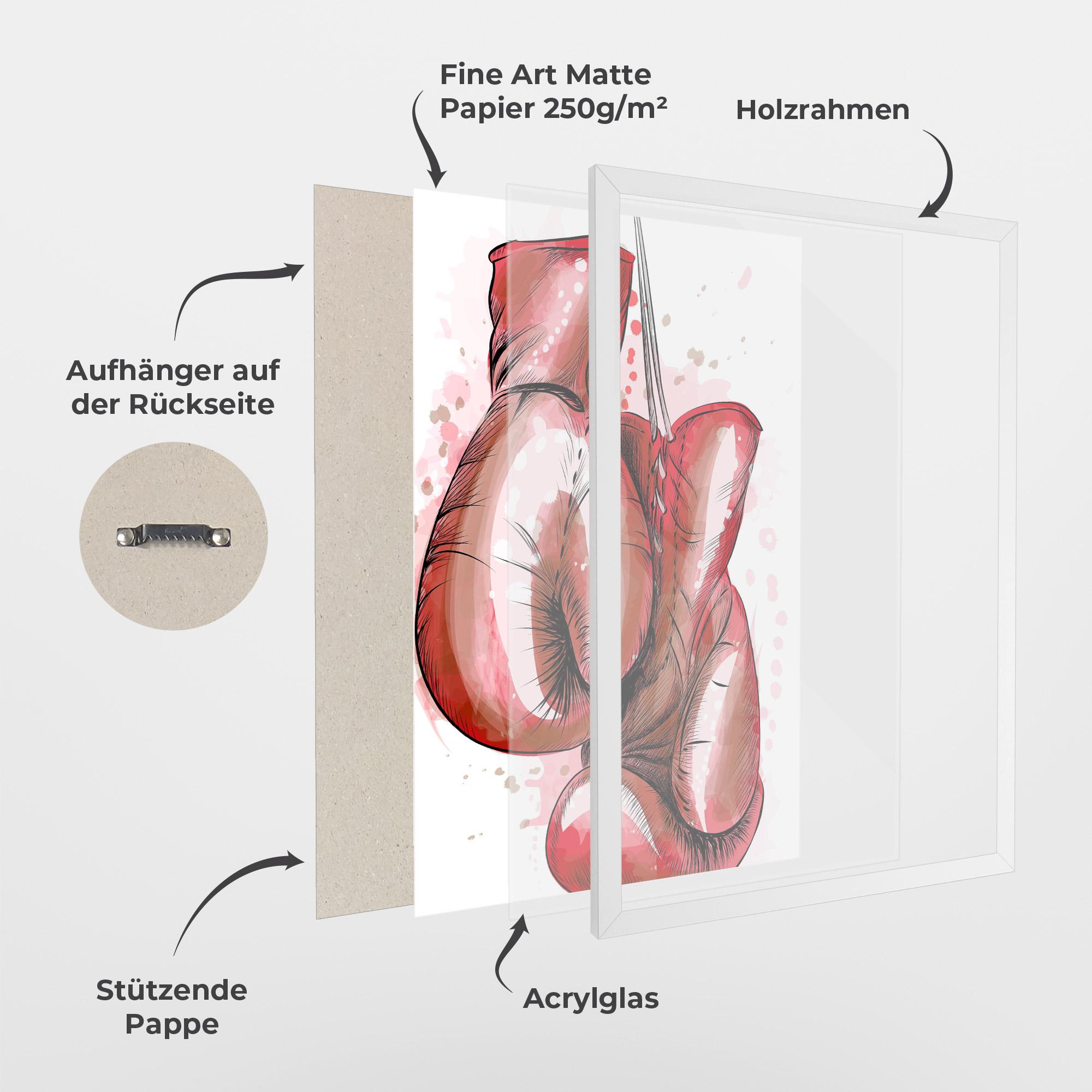 Gerahmte Poster Red Painted Gloves mockup 1