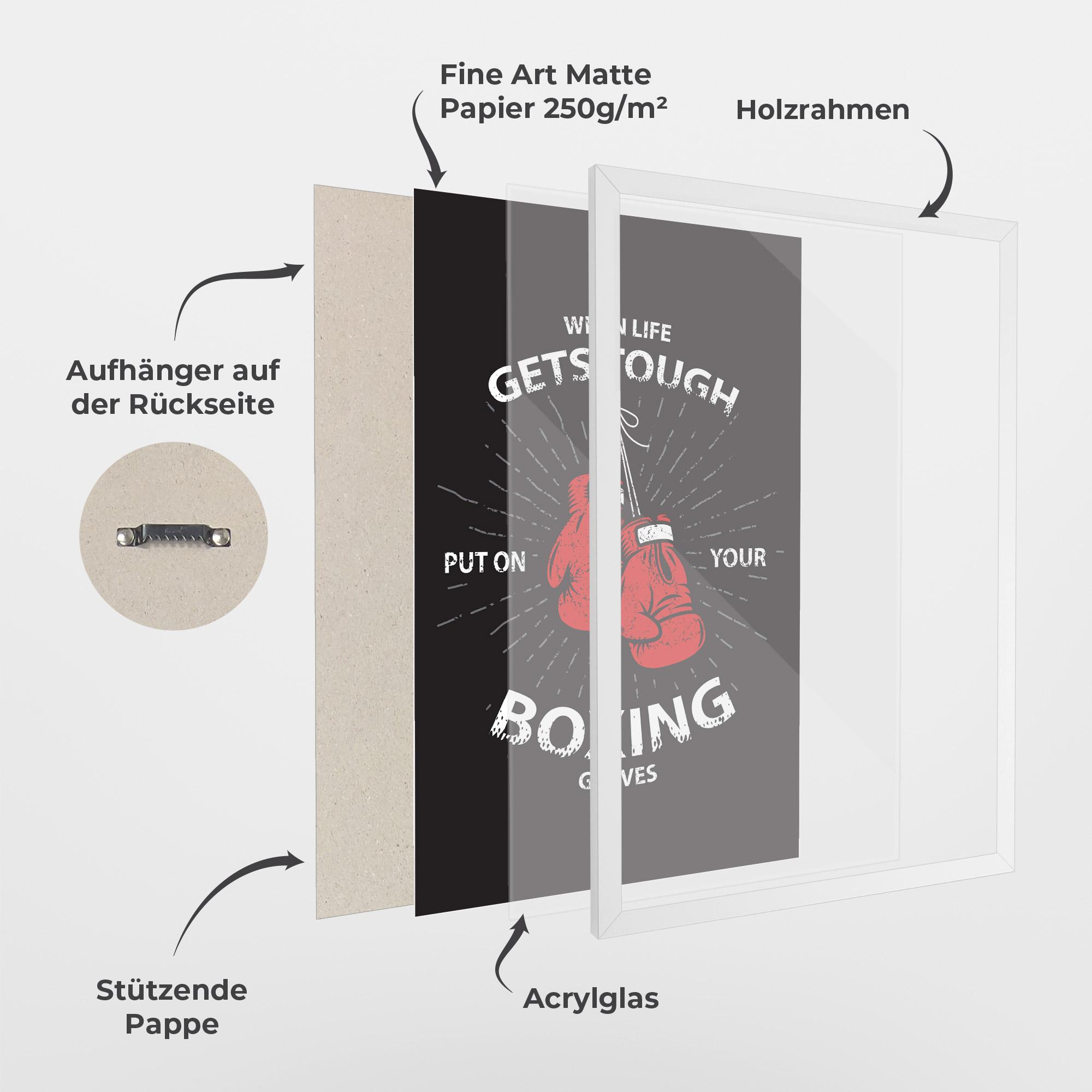 Gerahmte Poster Tough Life mockup 1