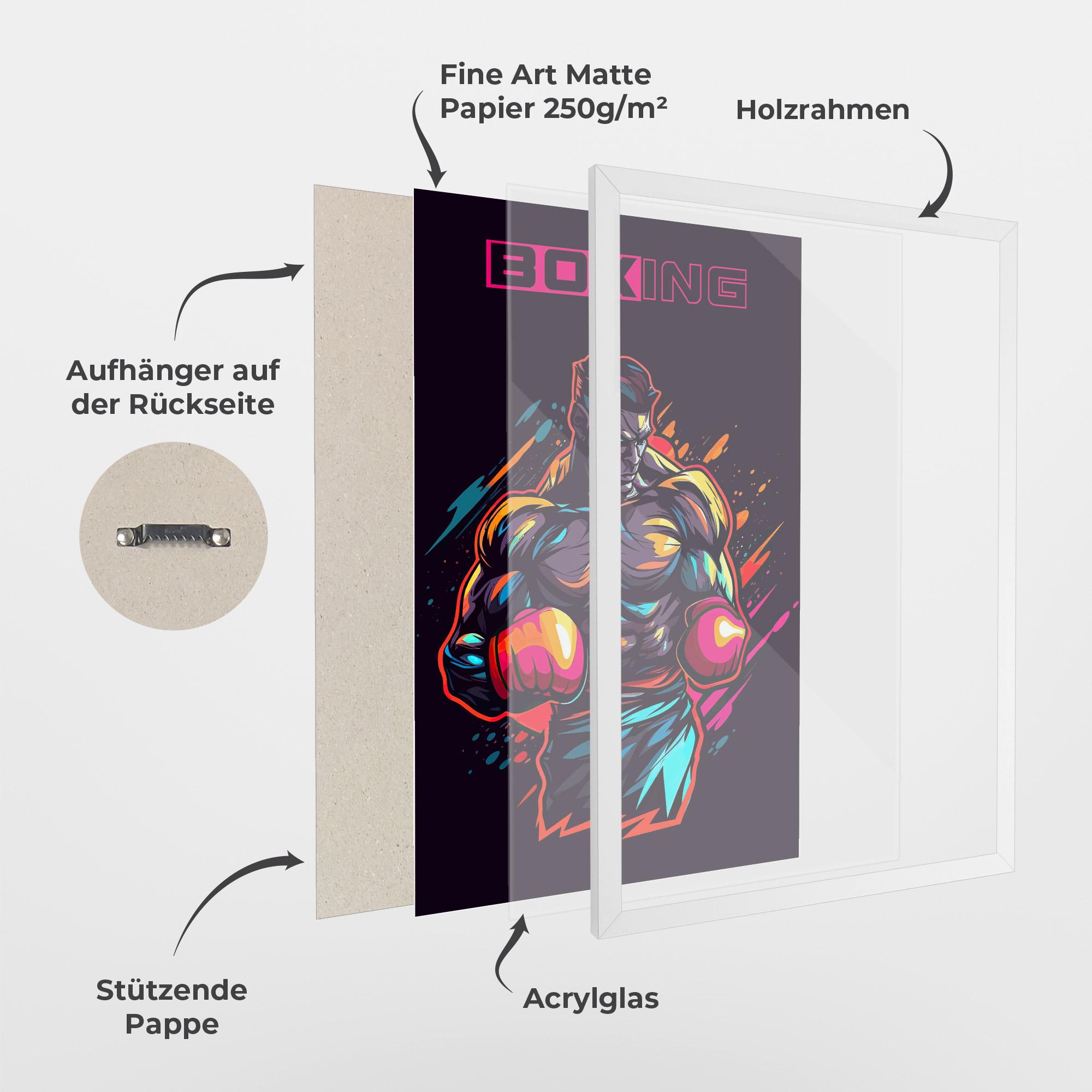 Gerahmte Poster Yellow Light Box mockup 1