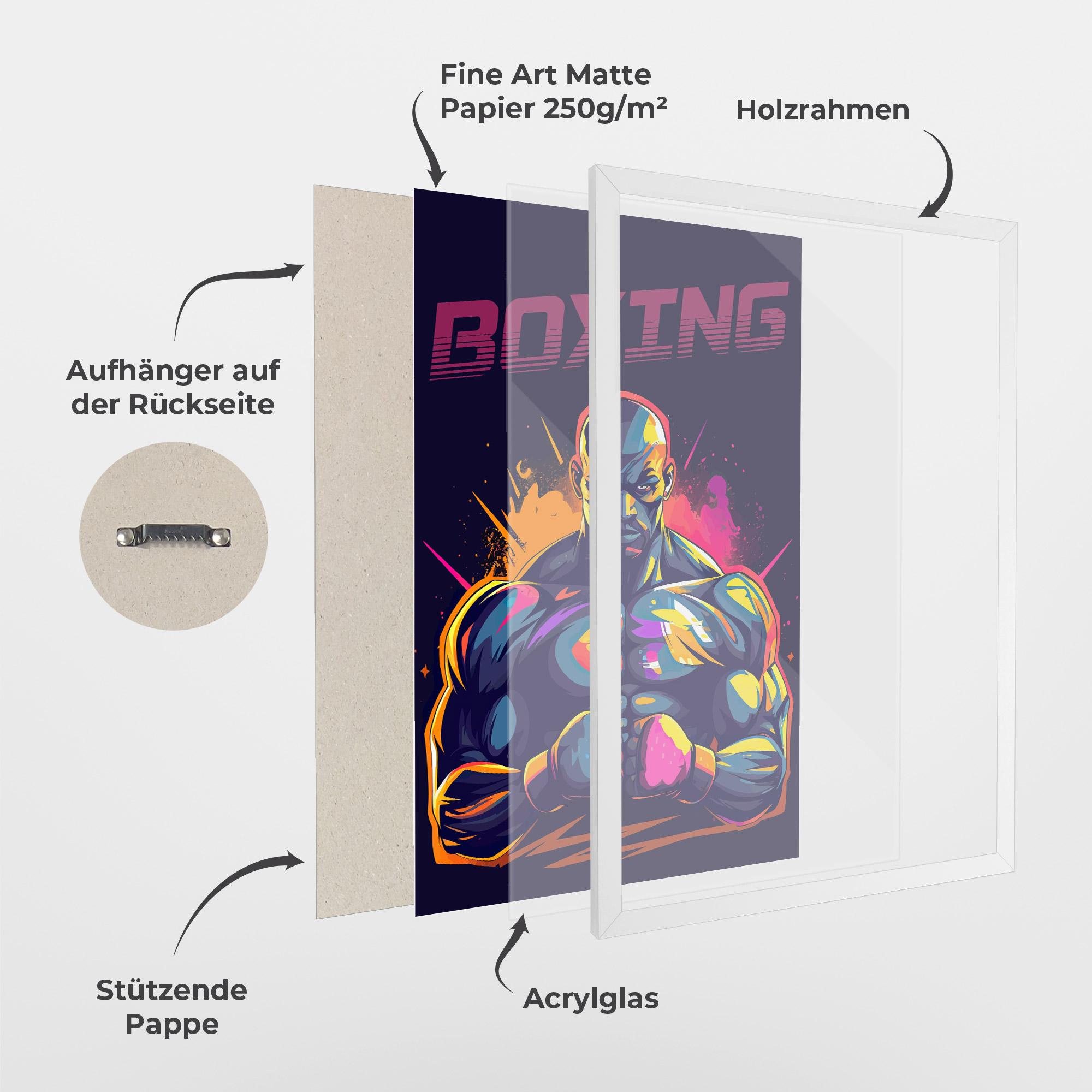 Gerahmte Poster Yellow Pink Box mockup 1