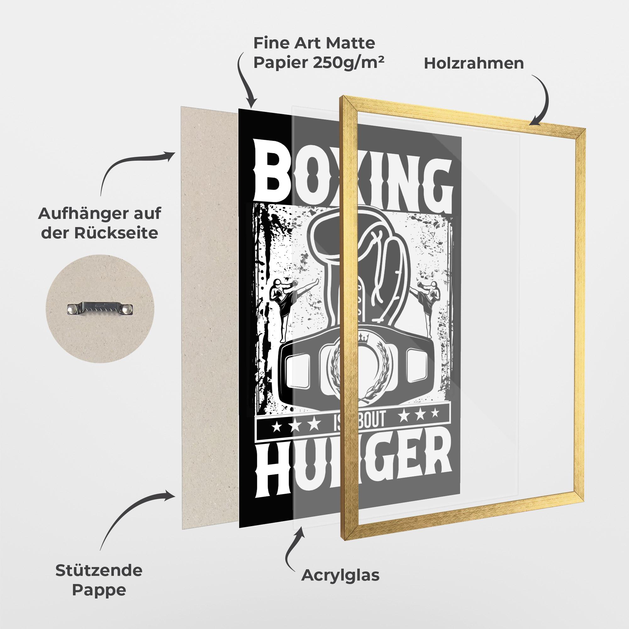 Gerahmte Poster Boxing Hunger mockup 1