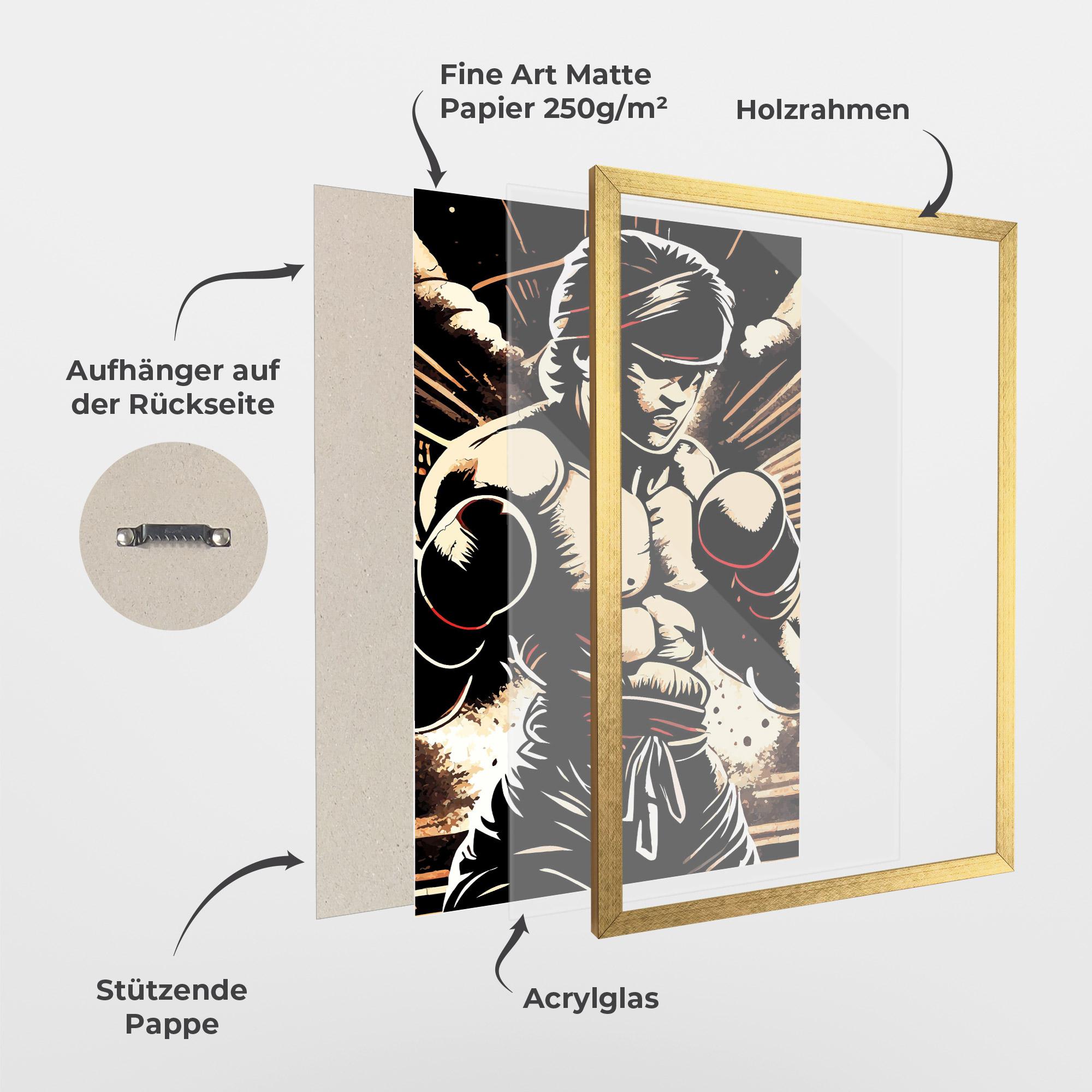 Gerahmte Poster Boxing Video Game mockup 1