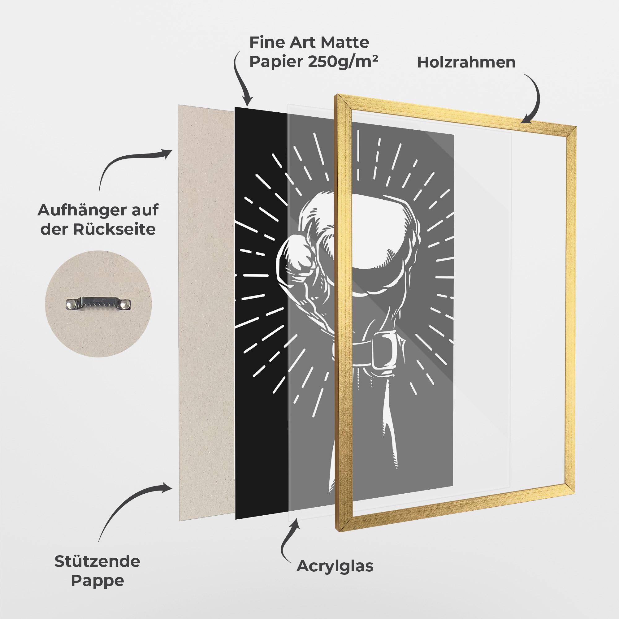 Gerahmte Poster Grey Hand Boxing mockup 1