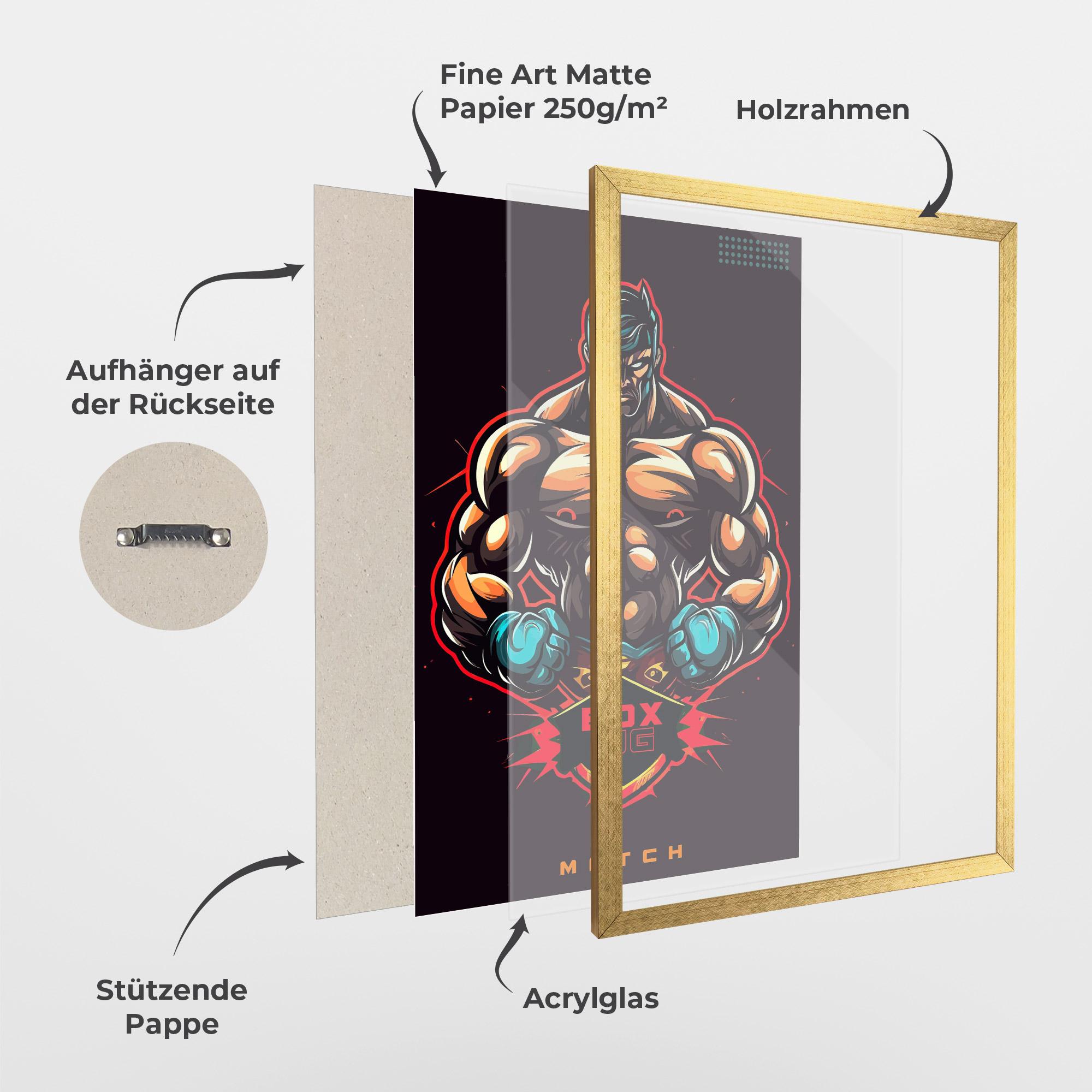 Gerahmte Poster Light Blue Gloves mockup 1