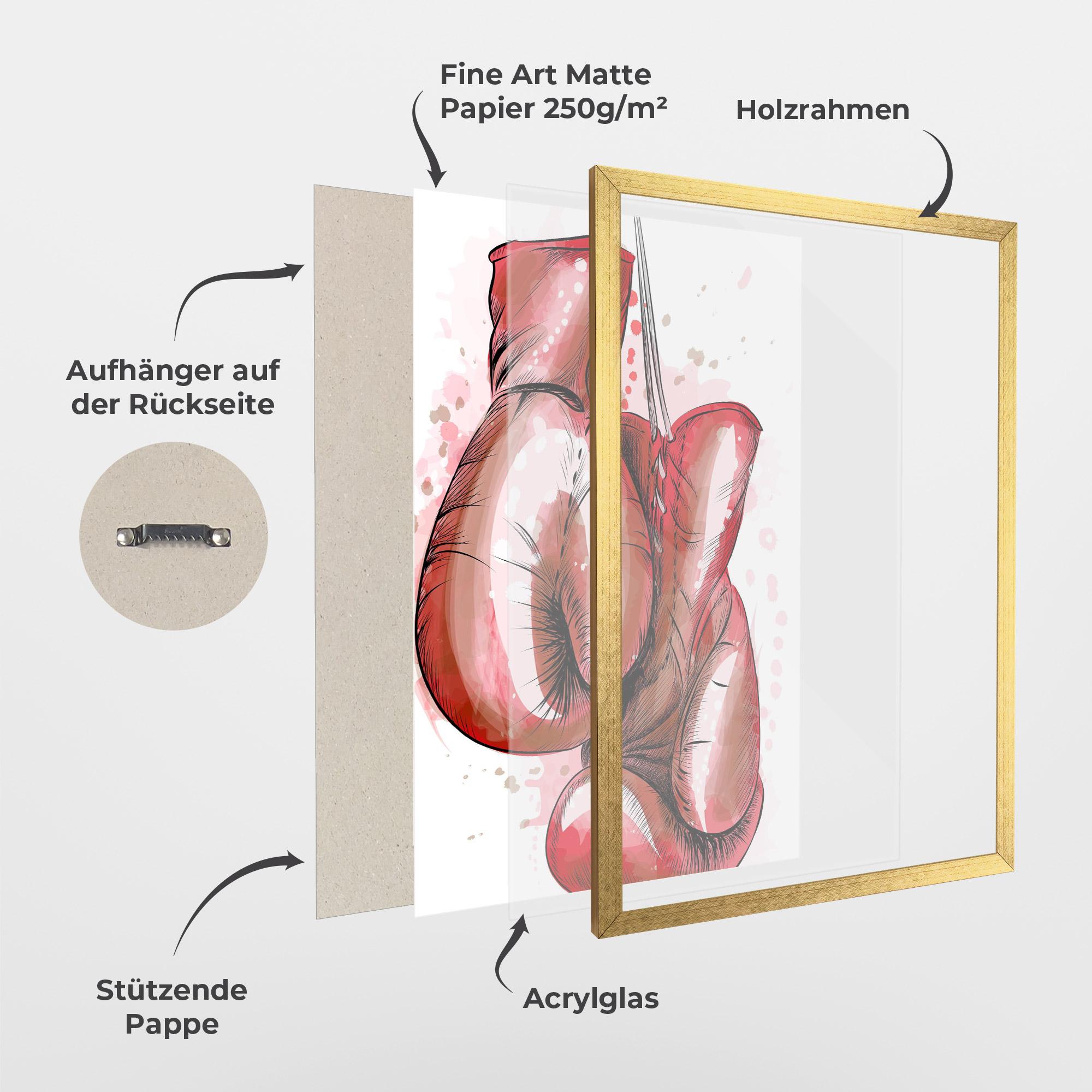 Gerahmte Poster Red Painted Gloves mockup 1