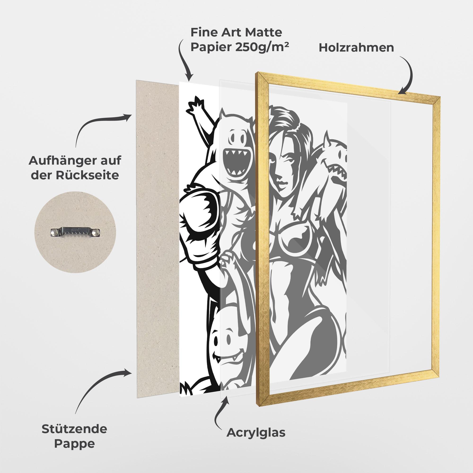 Gerahmte Poster Woman Boxing mockup 1