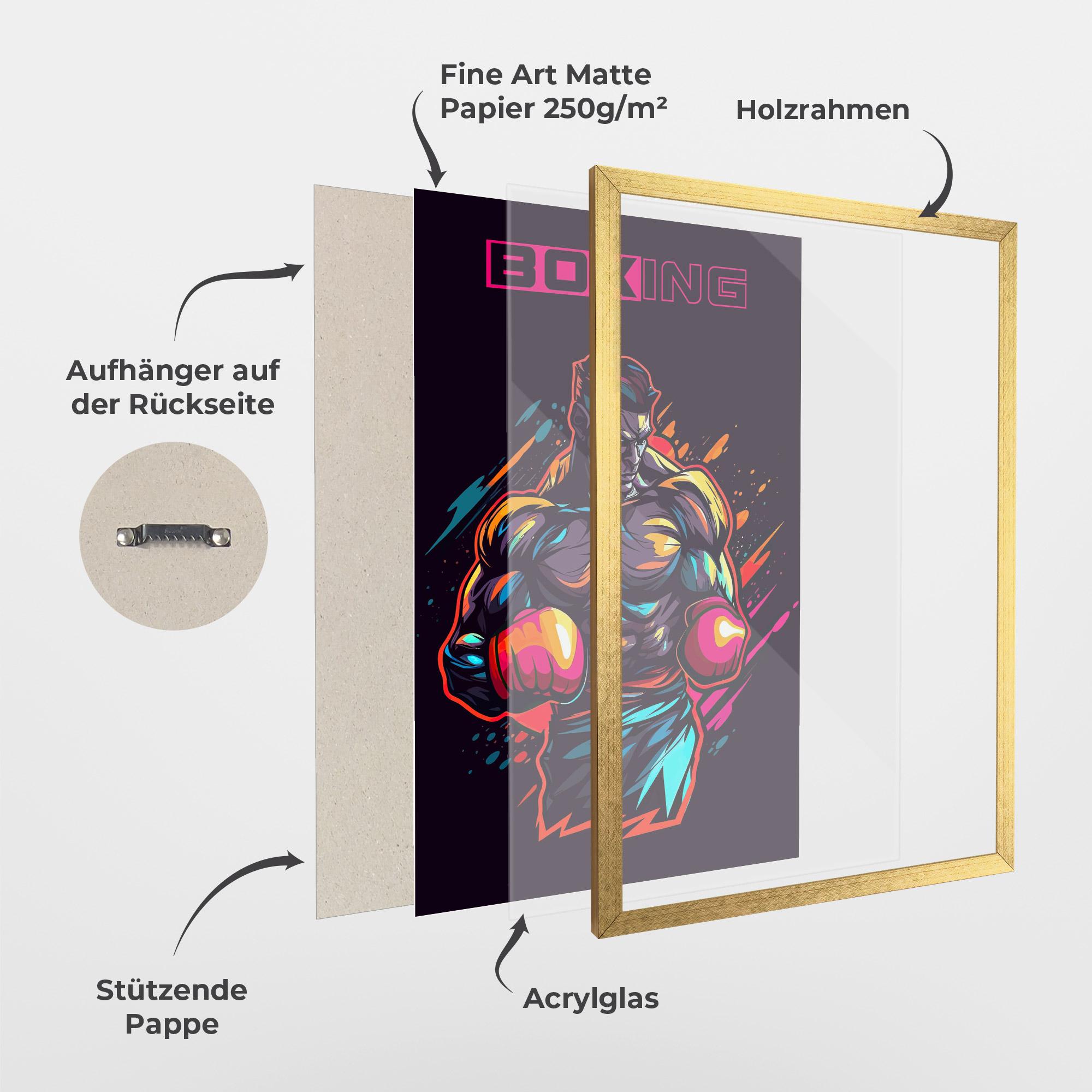 Gerahmte Poster Yellow Light Box mockup 1