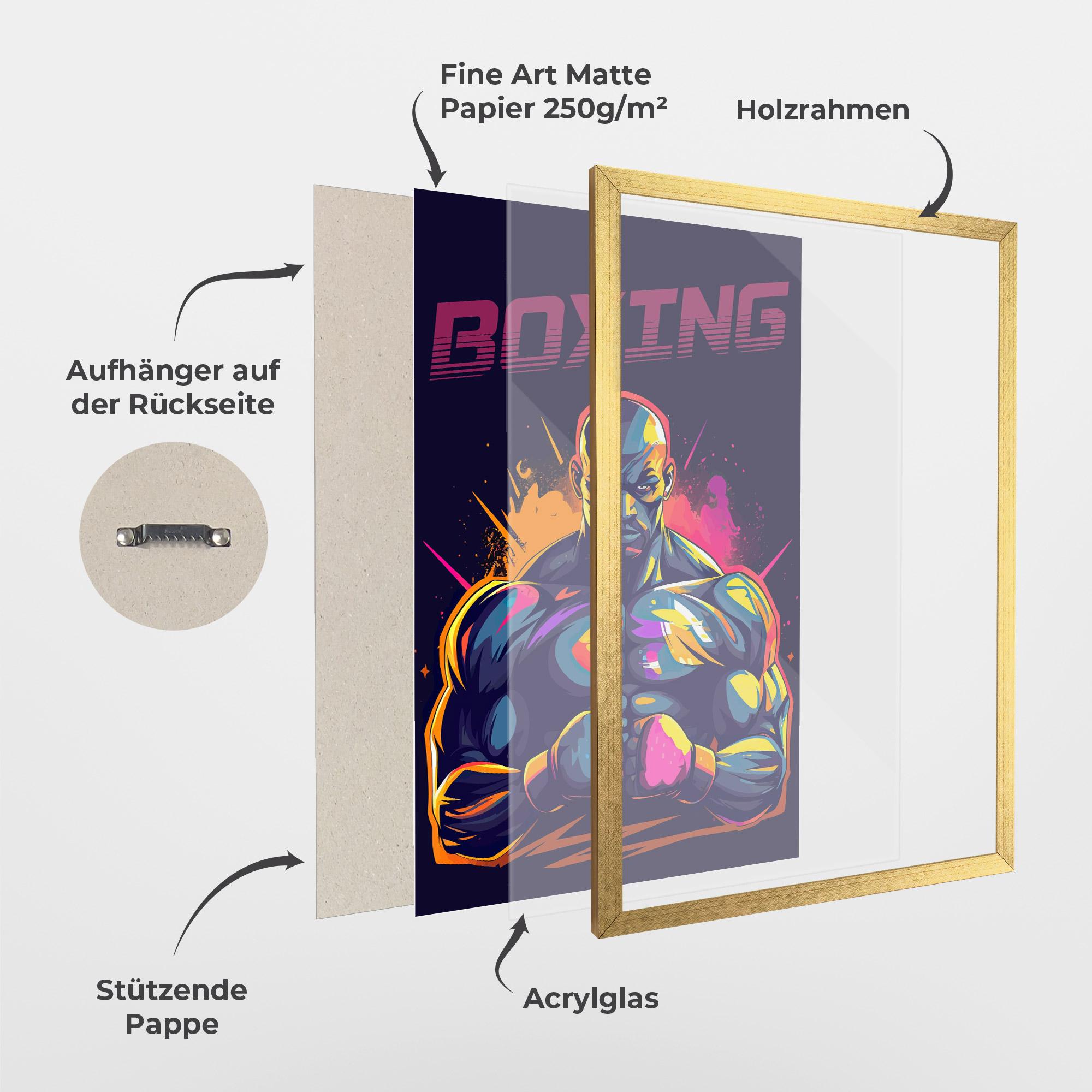 Gerahmte Poster Yellow Pink Box mockup 1