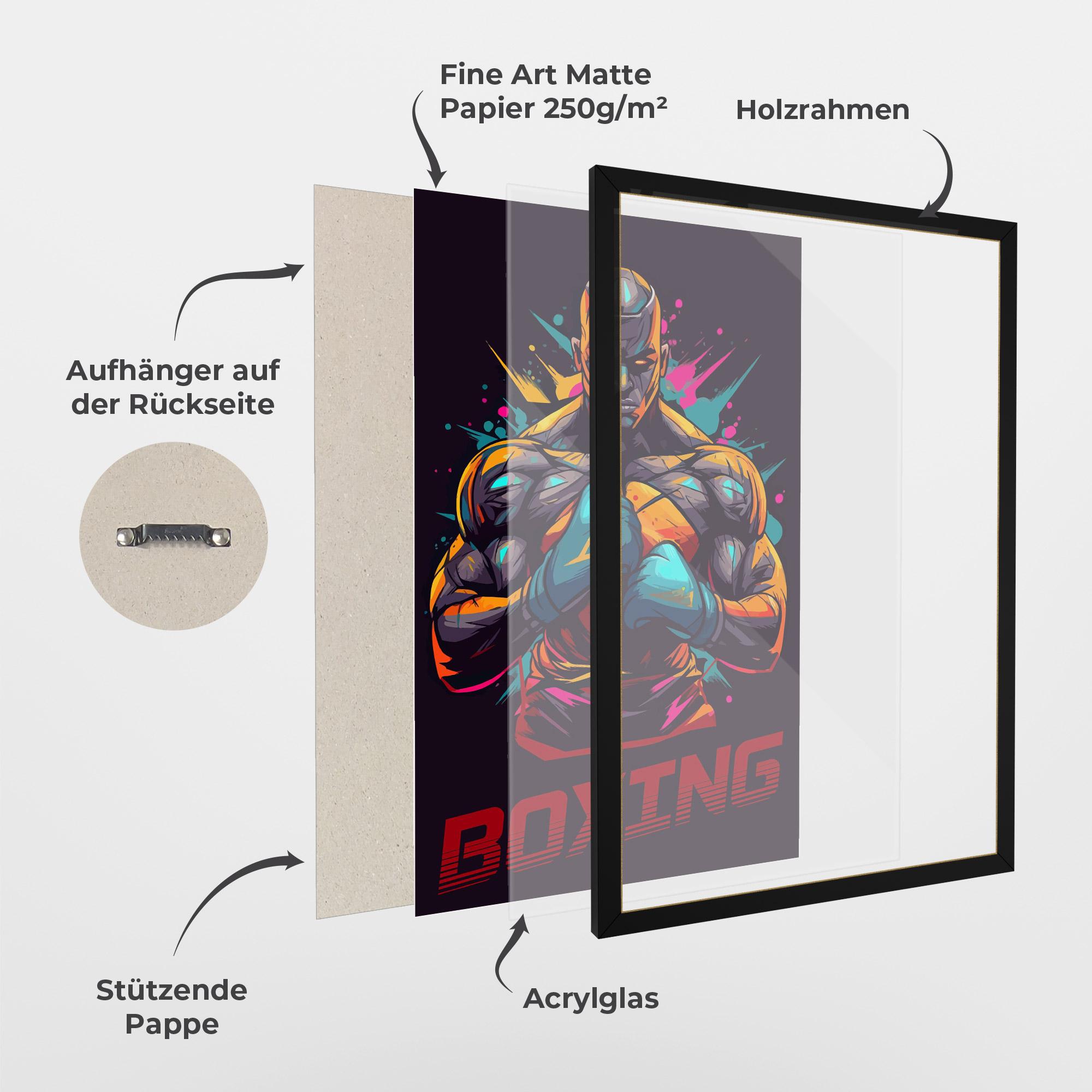 Gerahmte Poster Boxing Strong mockup 1