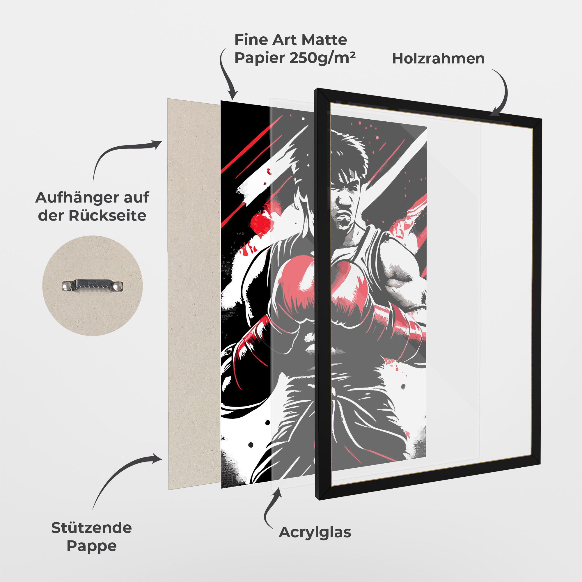 Gerahmte Poster Glove Video Game mockup 1